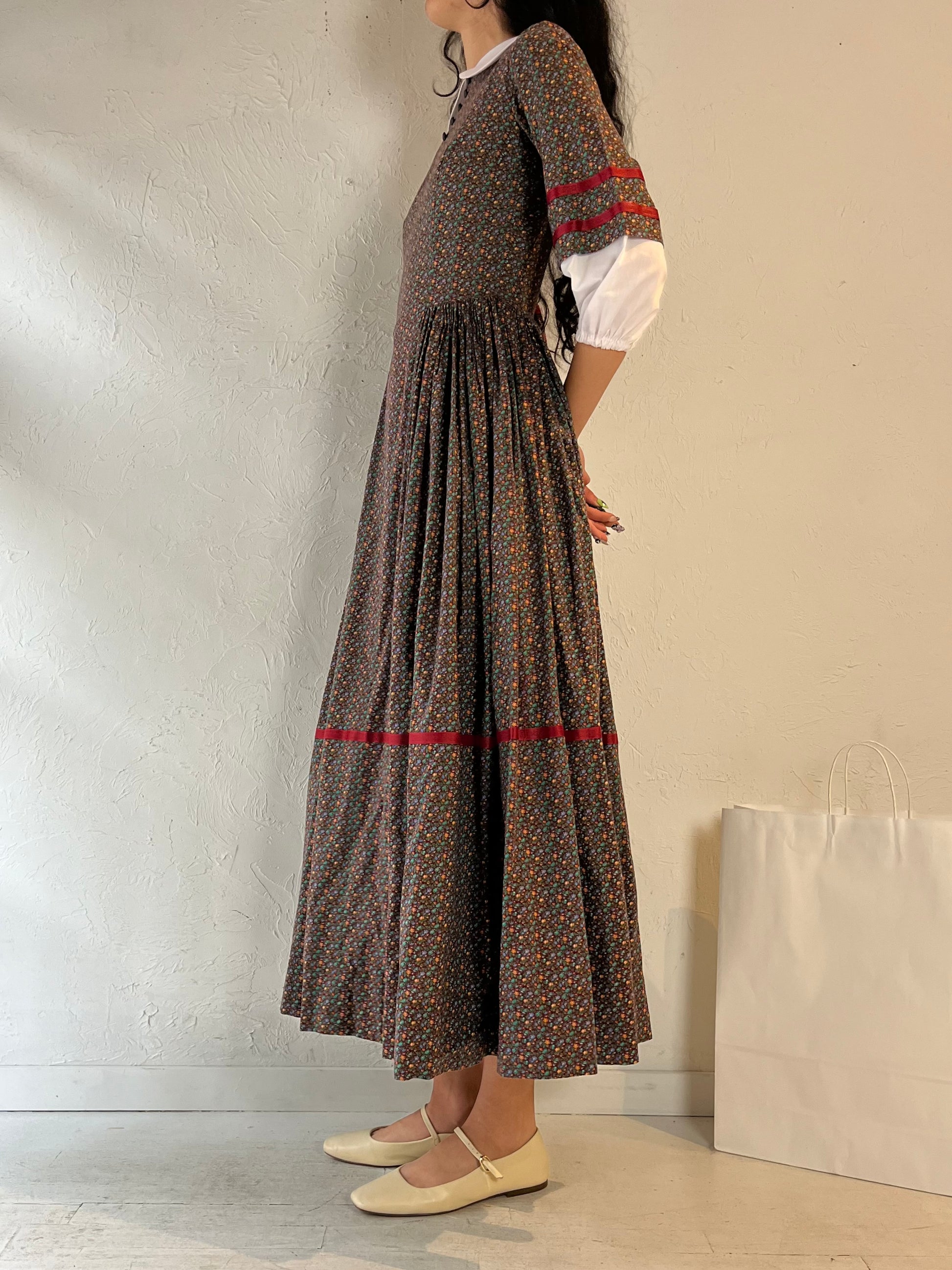 Vintage Handmade Floral Peasant Dress / Small – Wildhoneygoods Vintage Handmade Floral Peasant Dress / Small – Wildhoneygoods