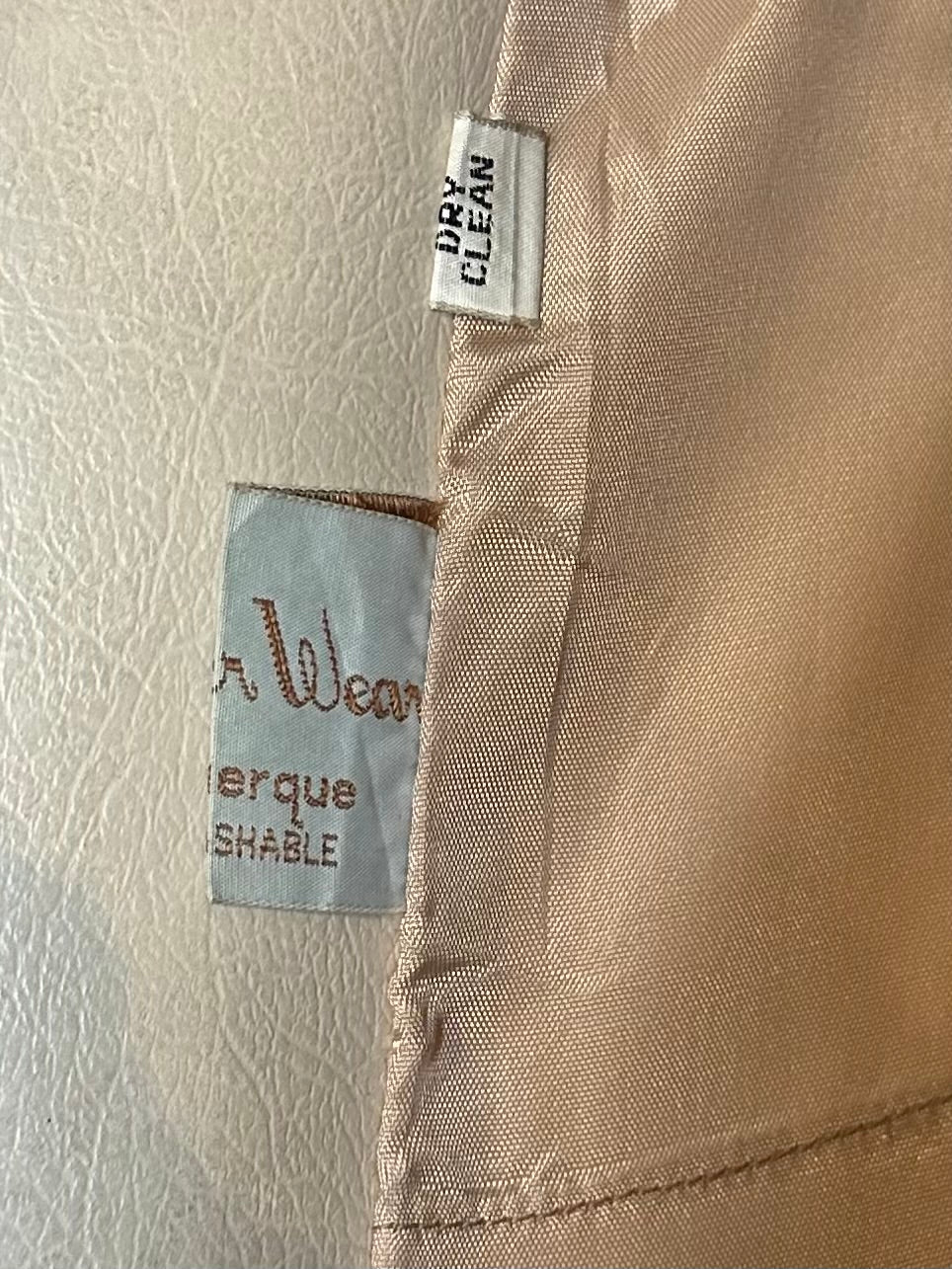 70s 'Pioneer Wear' Beige Faux Leather Fringe Jacket / Small