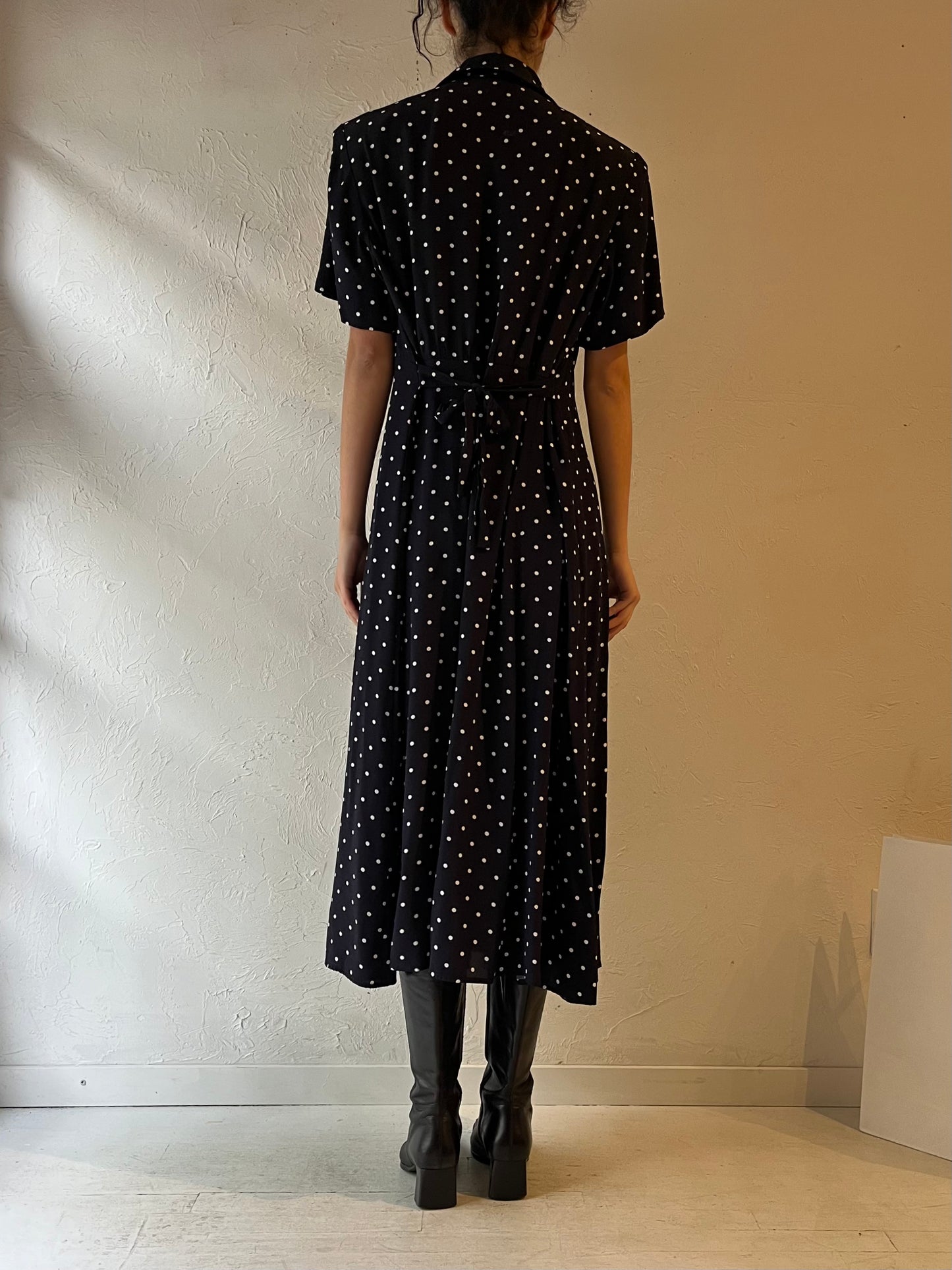 90s ‘Coldwater Creek’ Polka Dot Dress / XL