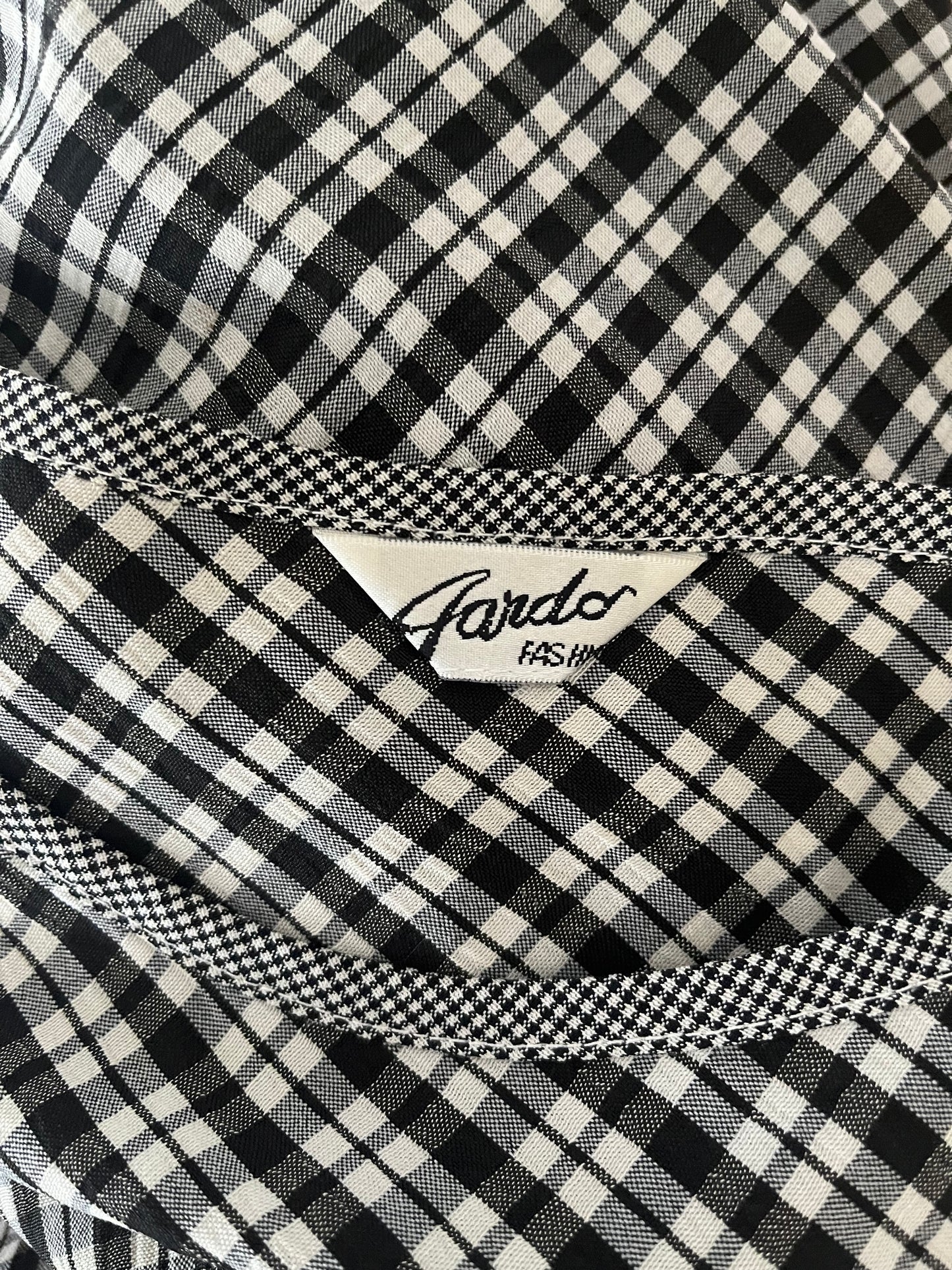70s 'Gardor' Plaid Retro Midi Dress / Medium