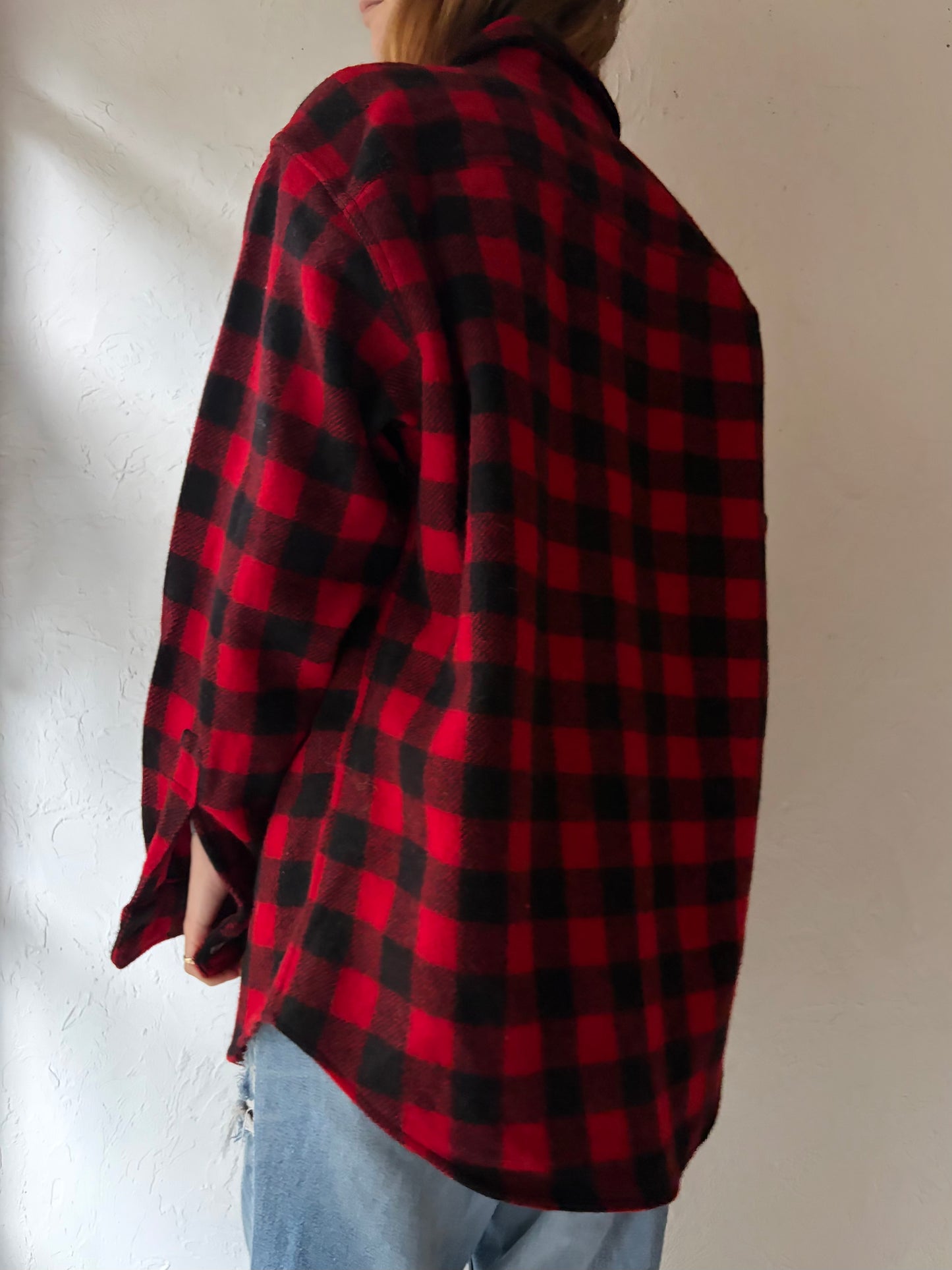 Y2k 'Woolrich' Thick Wool Plaid Shirt / Medium