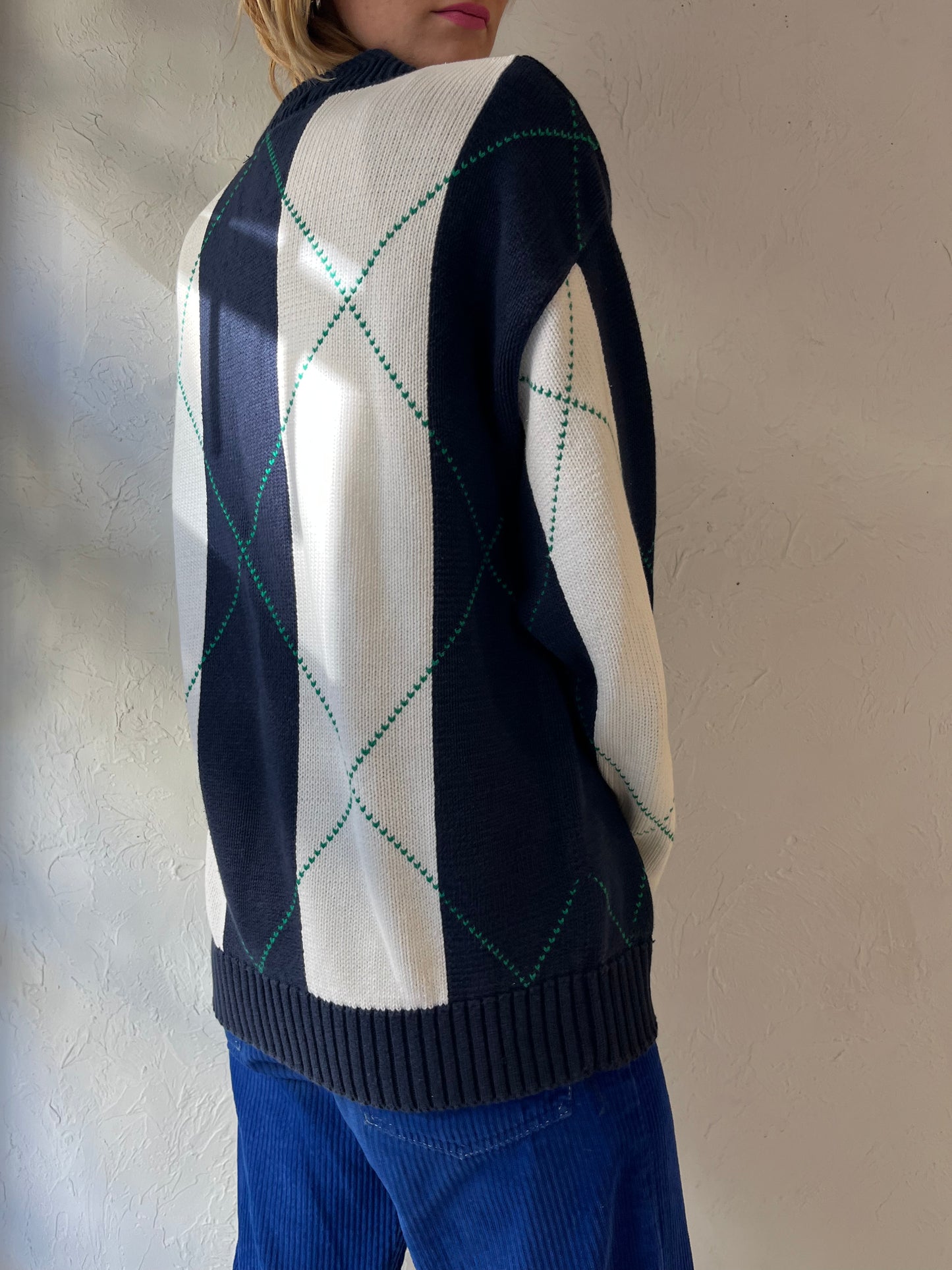 Y2k 'Nautica' Cotton Knit Sweater / Large