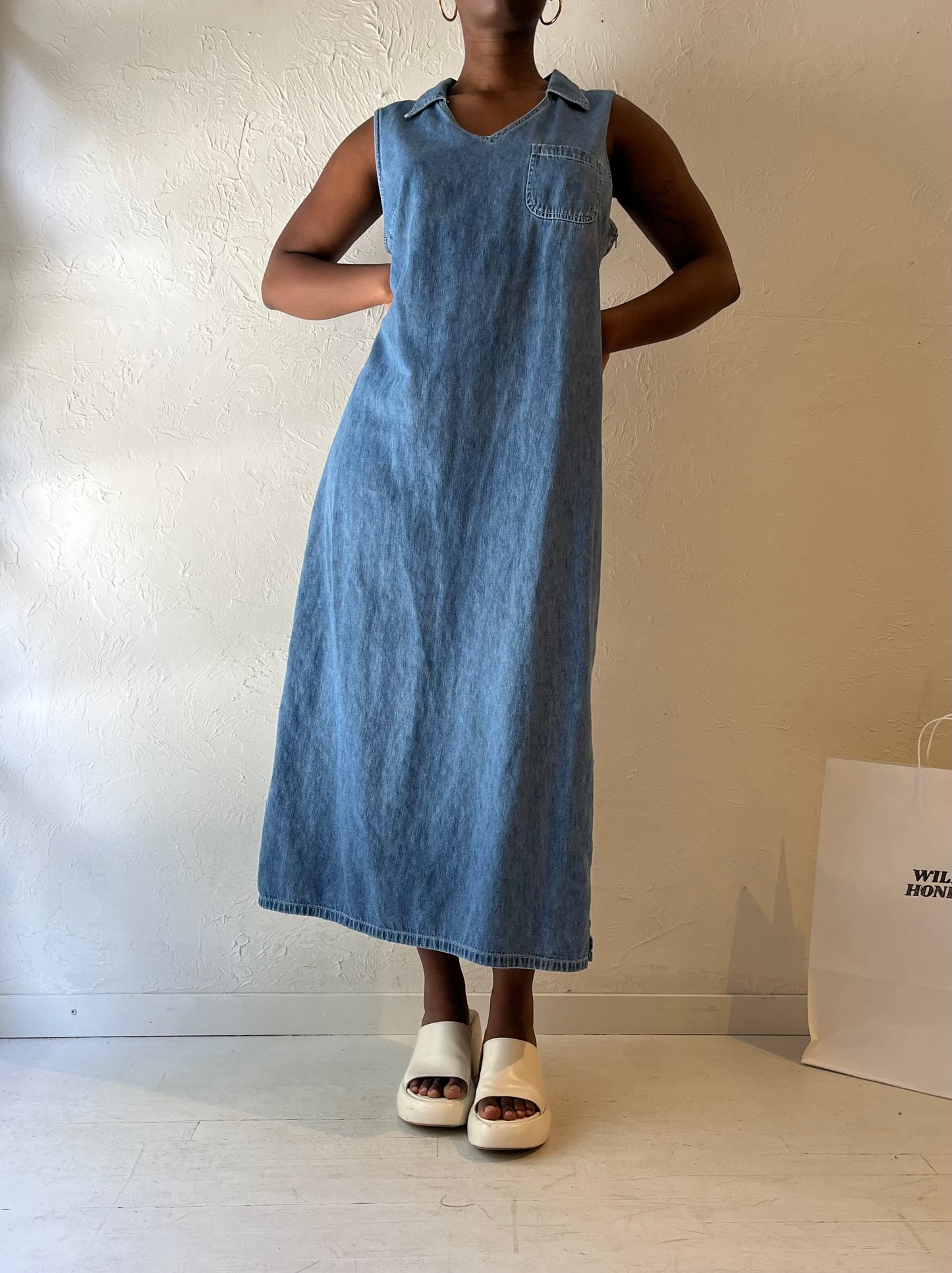 Y2k 'Faded Glory' Denim Maxi Dress / XL