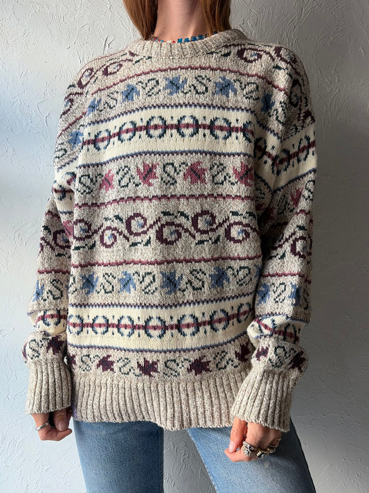 90s 'Northern Reflections' Oversized Sweater / Large