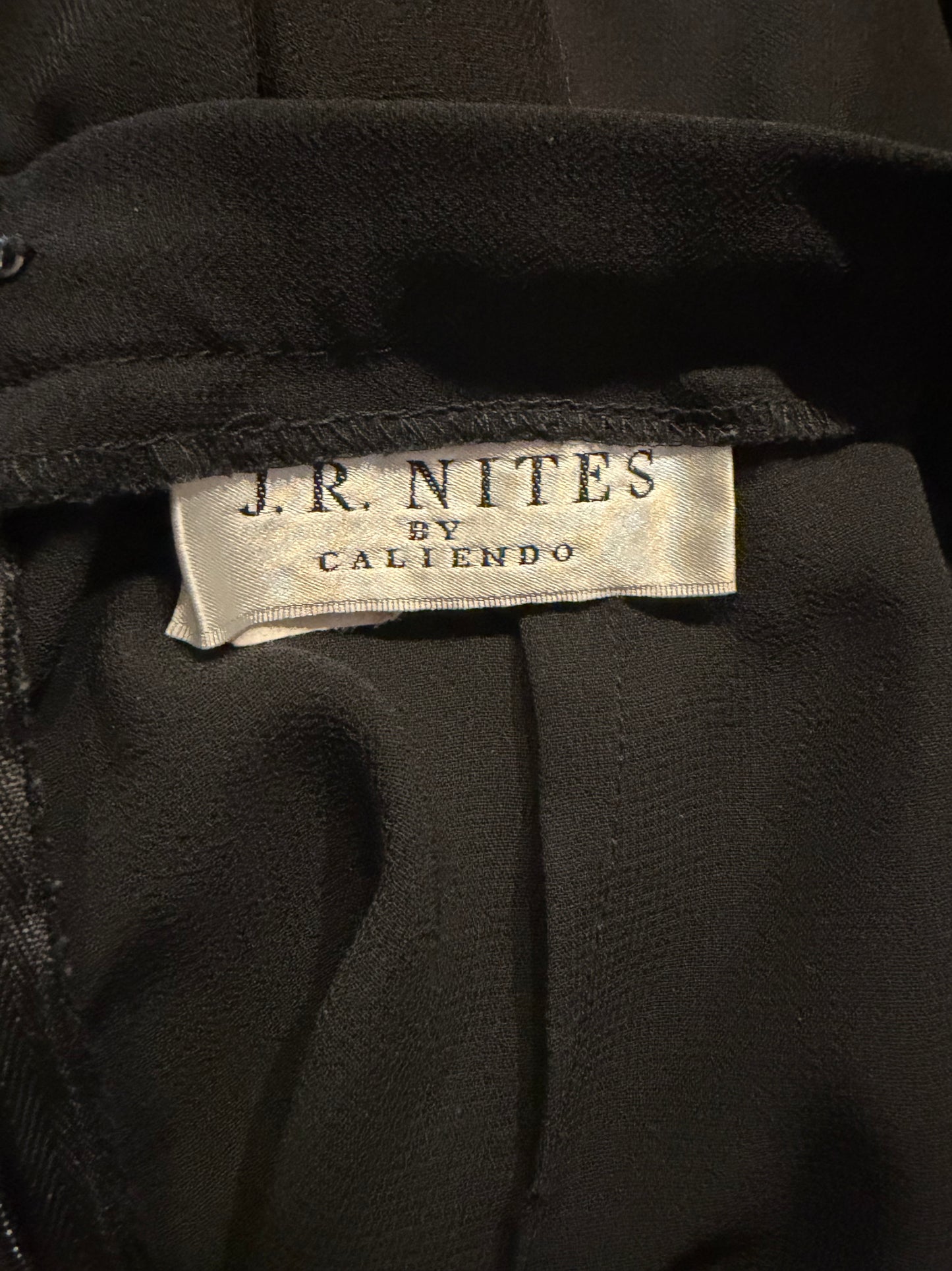 80s 'J.R. Nites' Black Wide Leg Formal Trousers  / Vintage 1980s Retro Party Pants / Small
