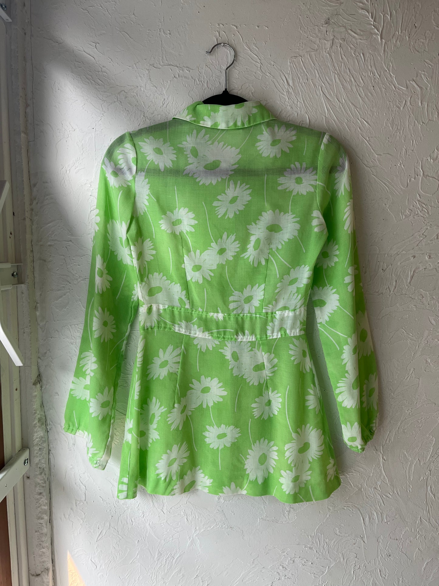70s 'Antigo' Green Long Sleeve Blouse / Small