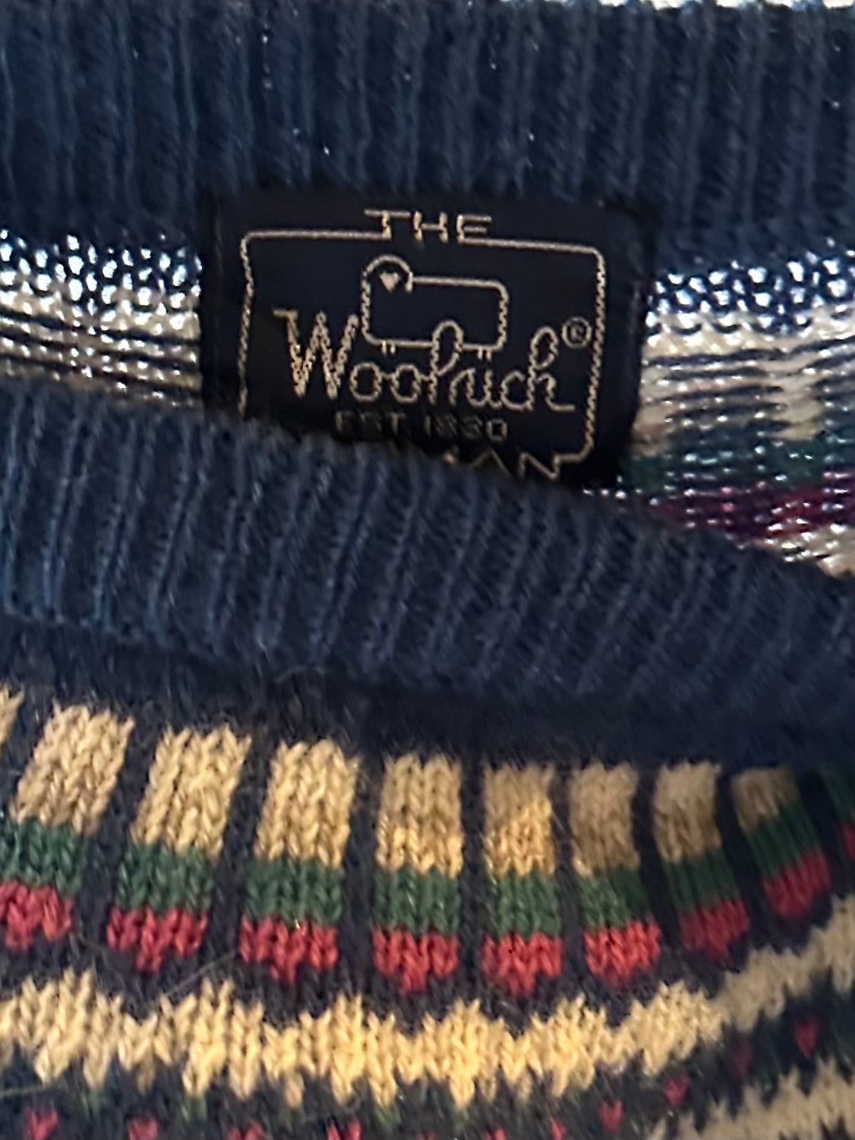 90s 'Woolrich' Fair Isle Wool Nylon Sweater / Medium