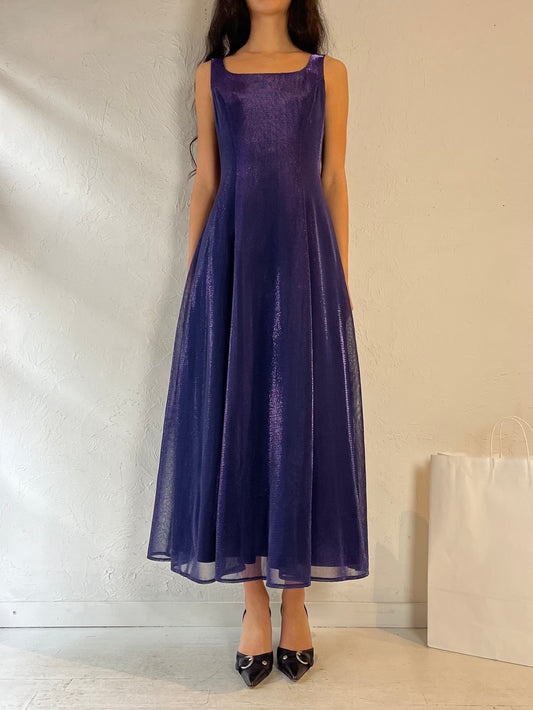 90s ‘Algo’ Purple Sparkly Dress / Small