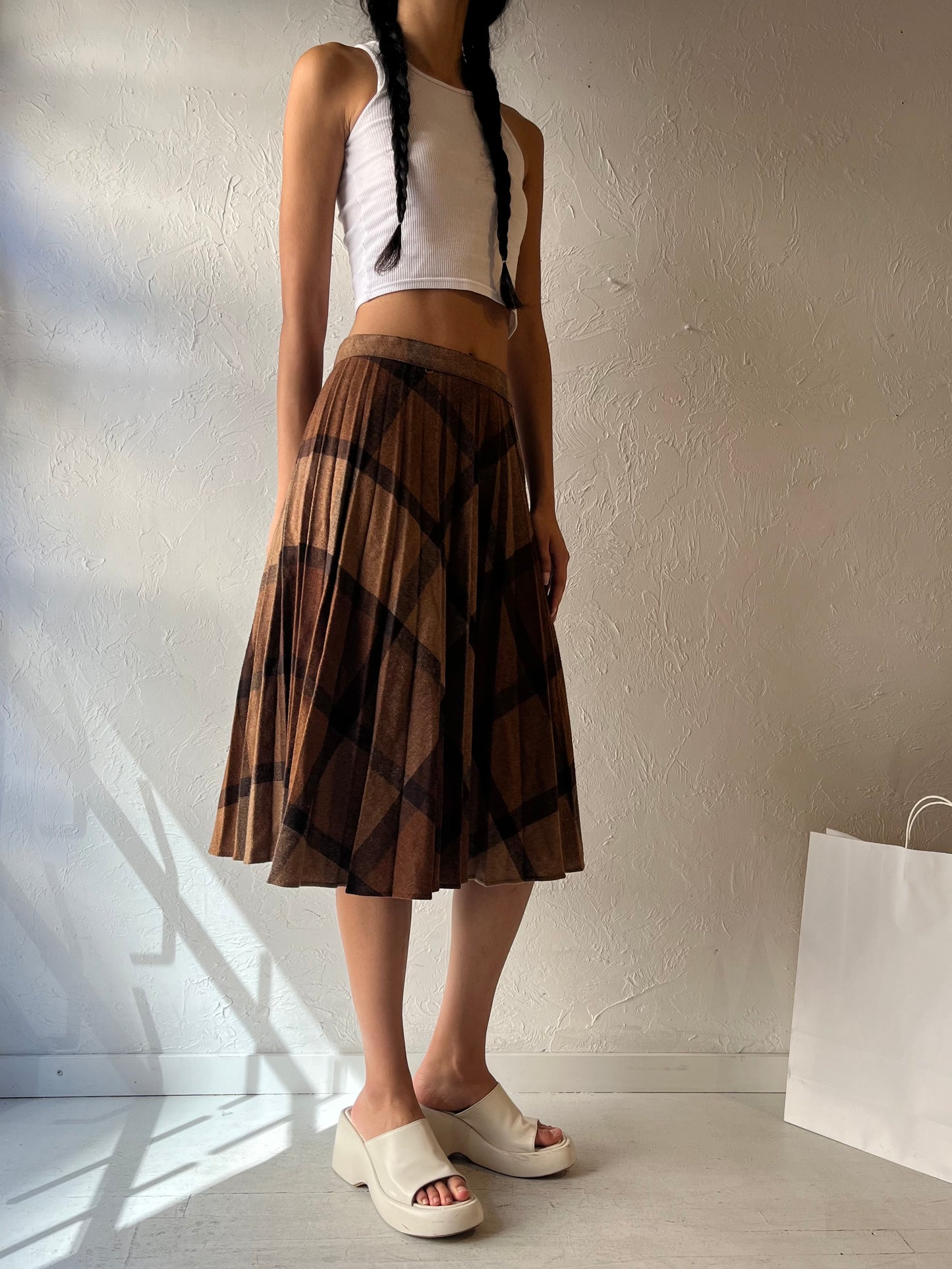 70s Knit Midi Skirt / Union Made / Medium