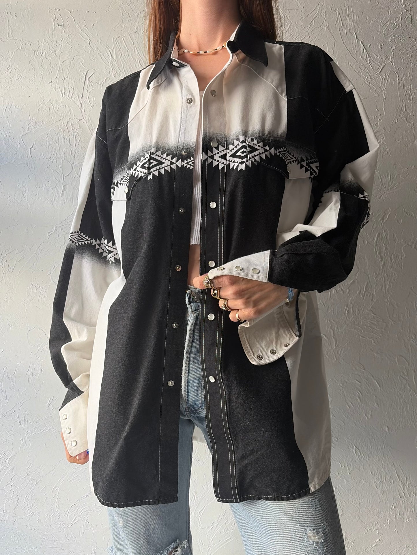 Vintage 'Wrangler' Western Pearl Snap Shirt / XL