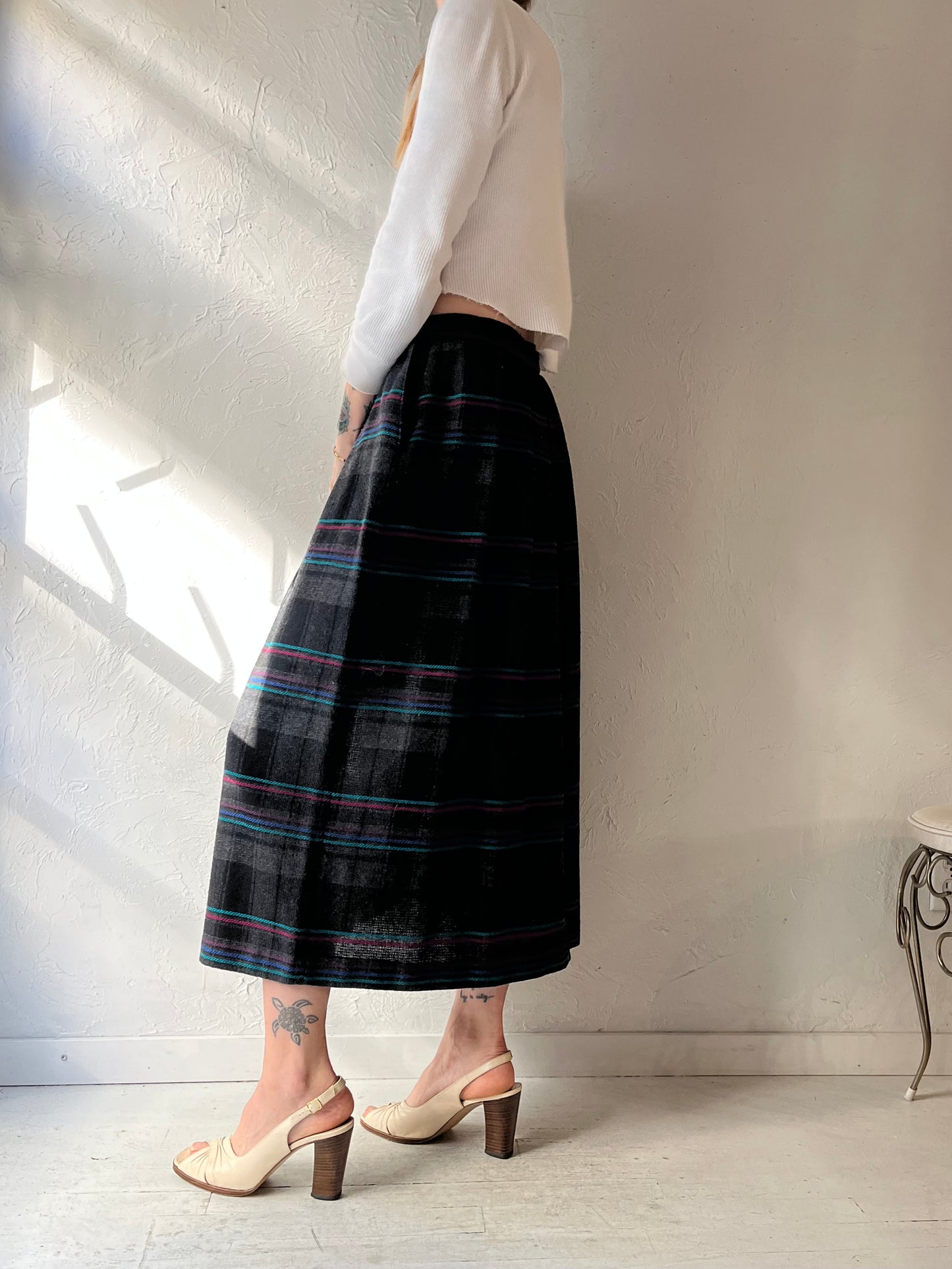 80s ‘White Stag' Knit Midi Skirt / Small - Medium