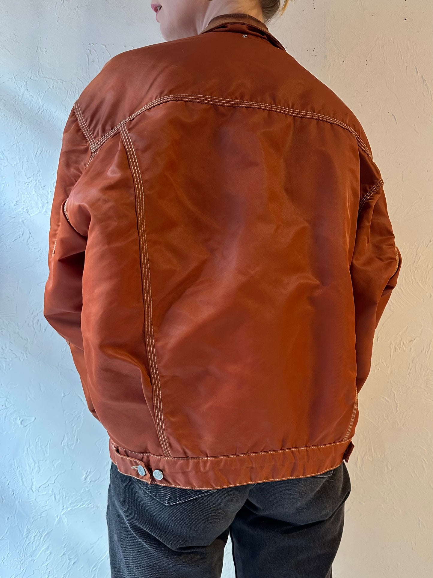 90s ‘Diesel’ Orange Bomber Style Jacket / Large