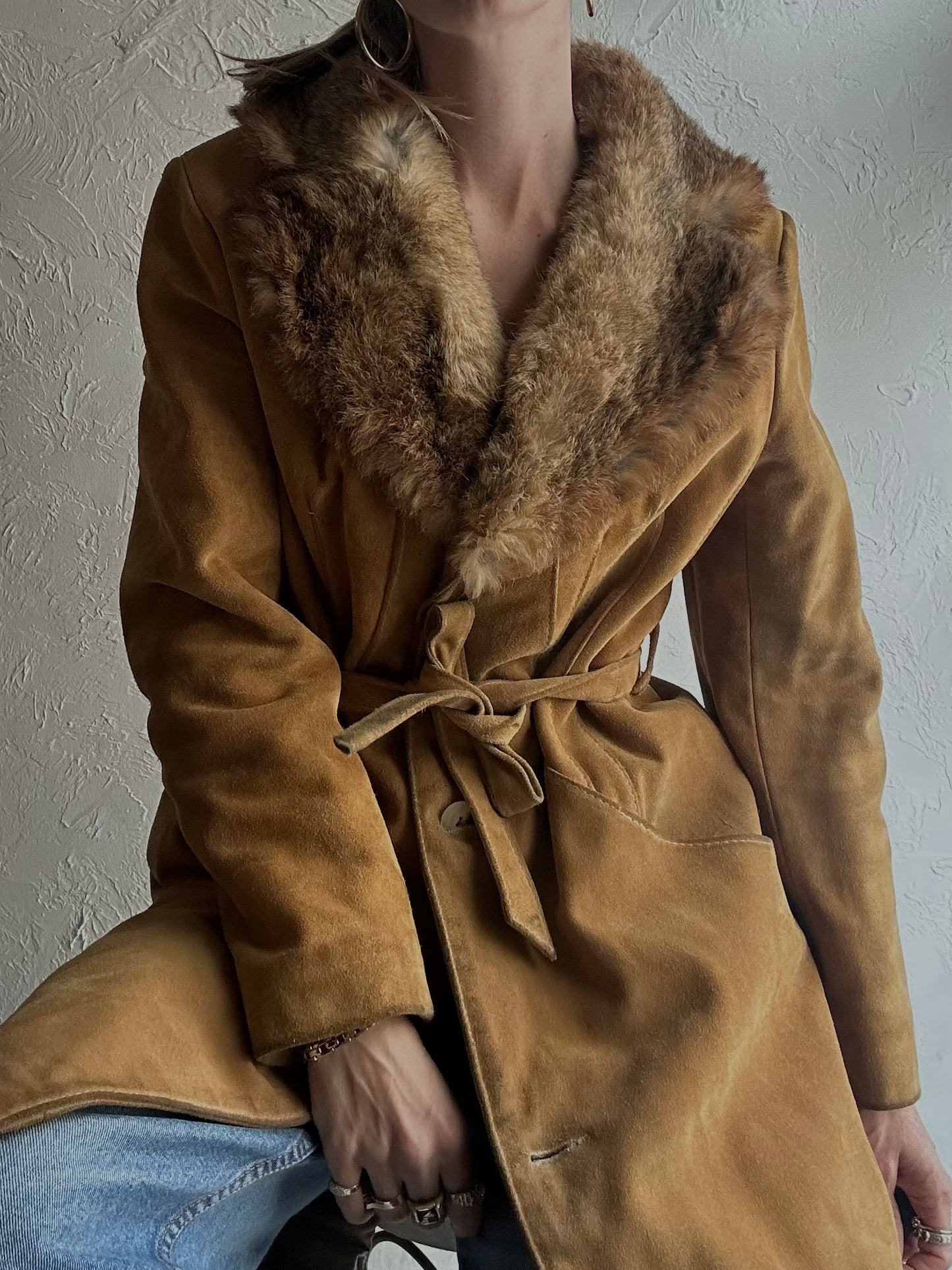 70s 'Fairweather' Suede Leather Penny Lane Coat / Small