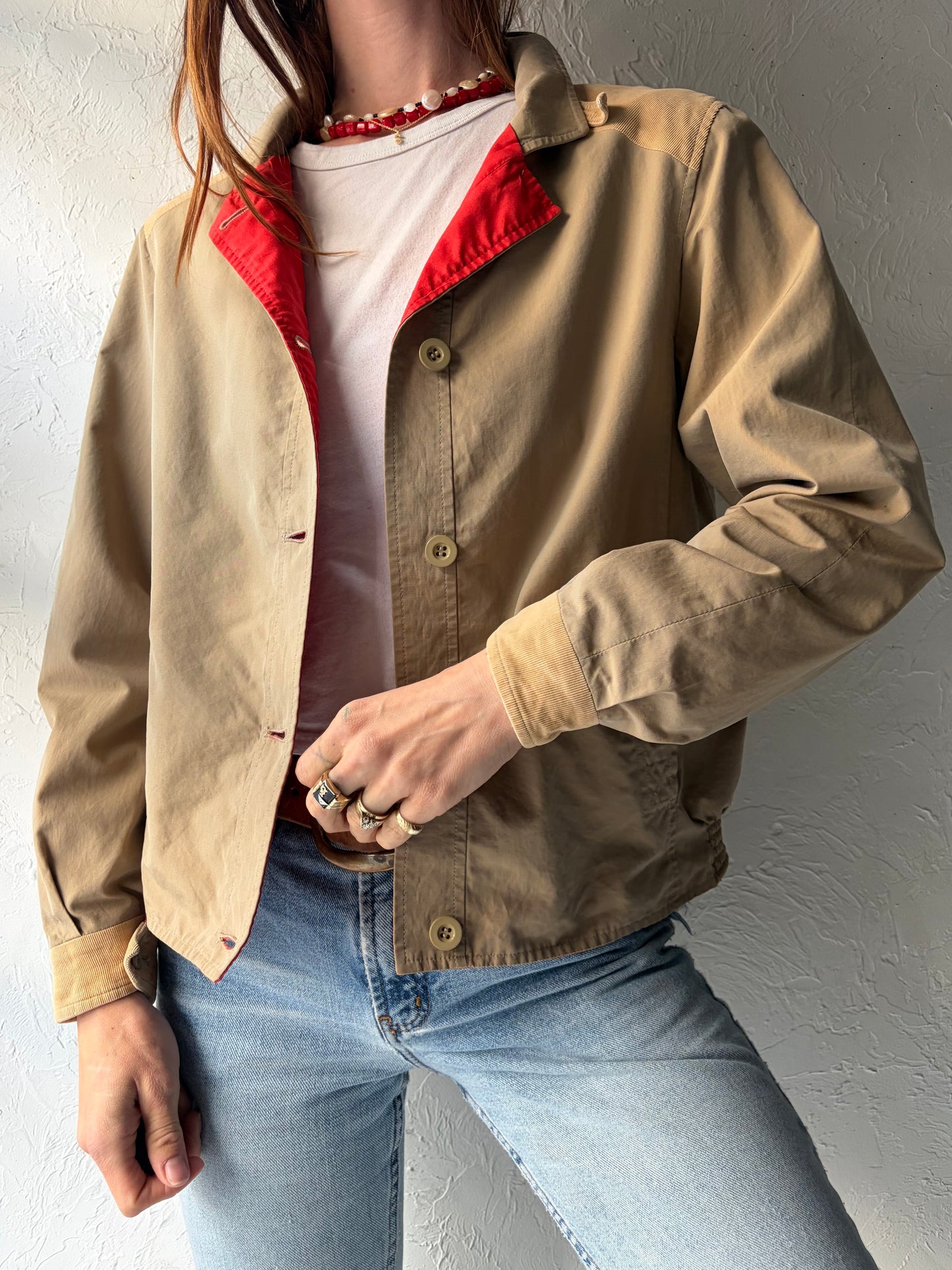 90s 'Invertere' Tan Lightweight Minimalist Workwear Jacket / Small