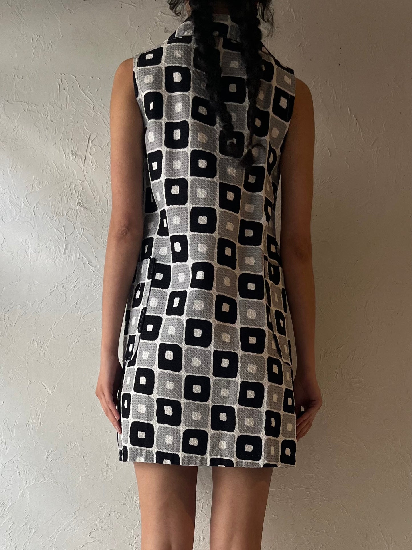 70s ‘Playmates’ Check Micro Mini Dress / Small