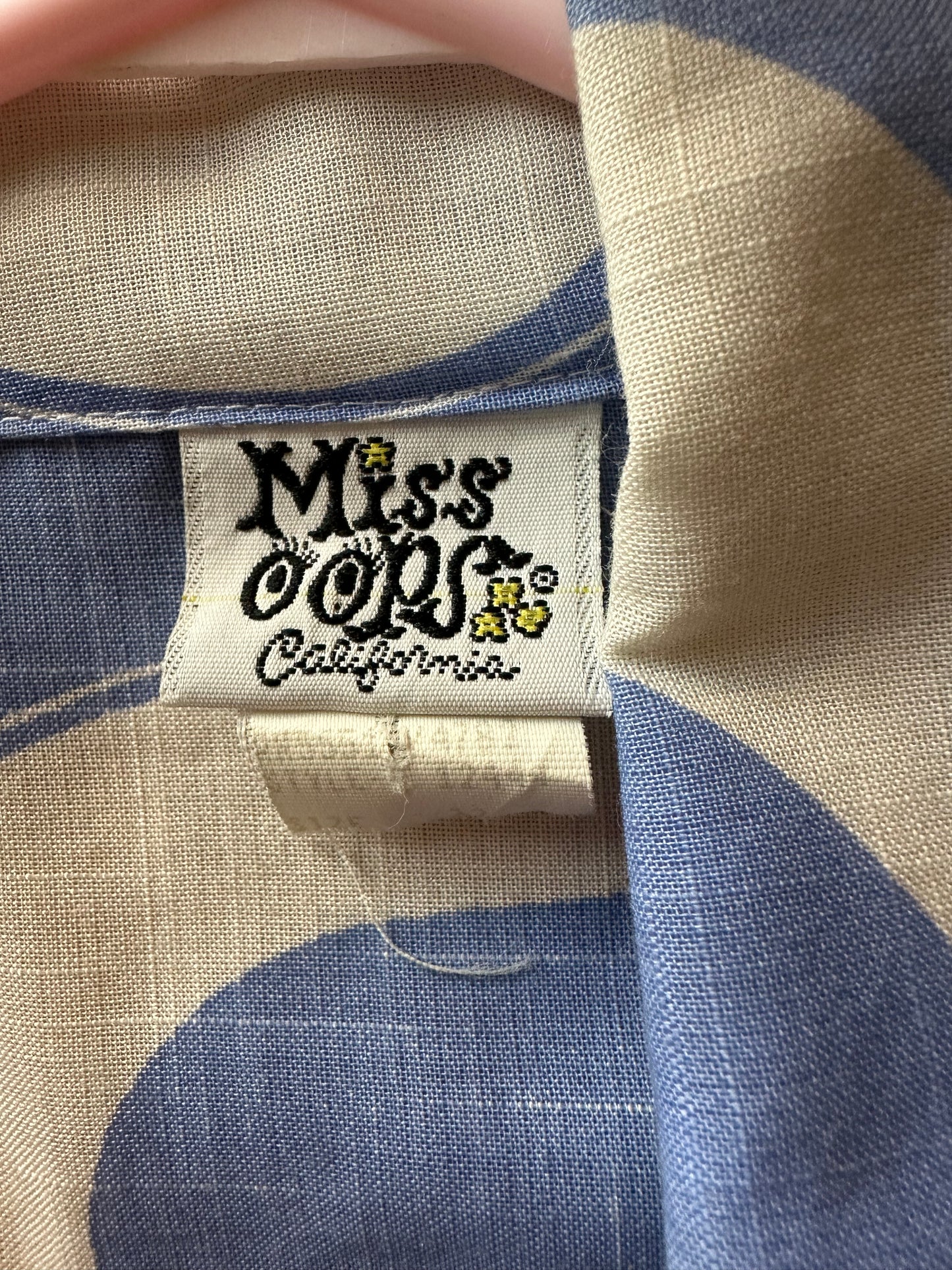 70s 'Miss Oops California' Blue Midi Dress / Medium