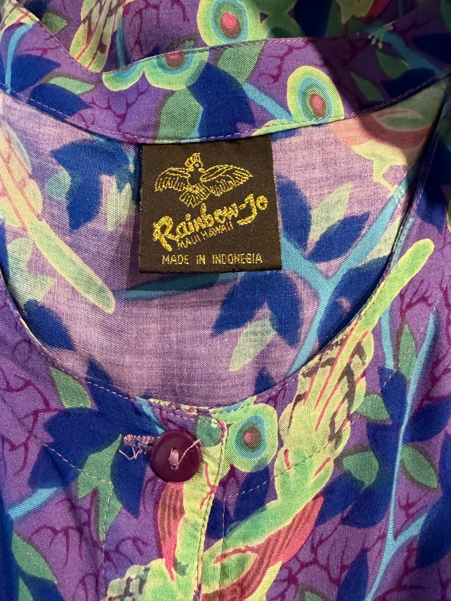 Vintage 'Rainbow Jo' Patterned Midi Skirt / XS