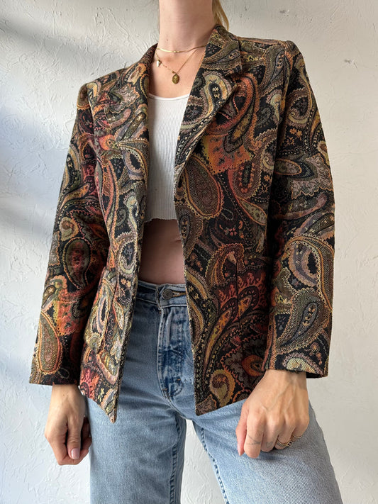 90s 'Easy Wear' Paisley Tapestry Jacket / Medium