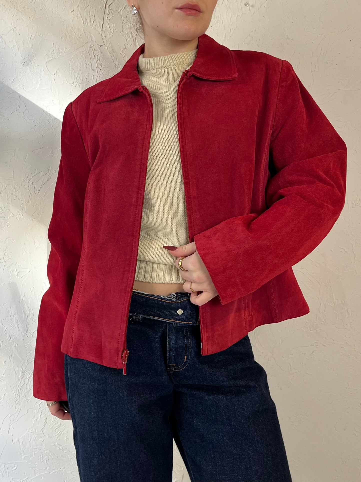 Y2K ‘Coldwater’ Creek Red Suede Jacket / Large