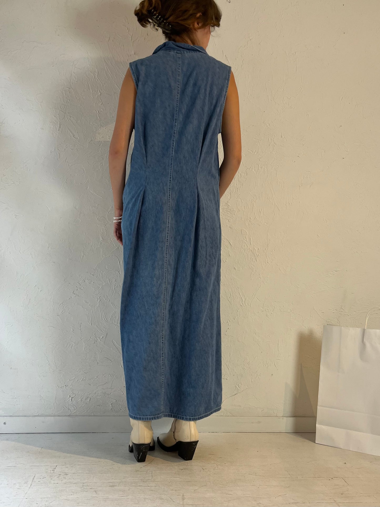 Y2k 'Faded Glory' Denim Maxi Dress / XL