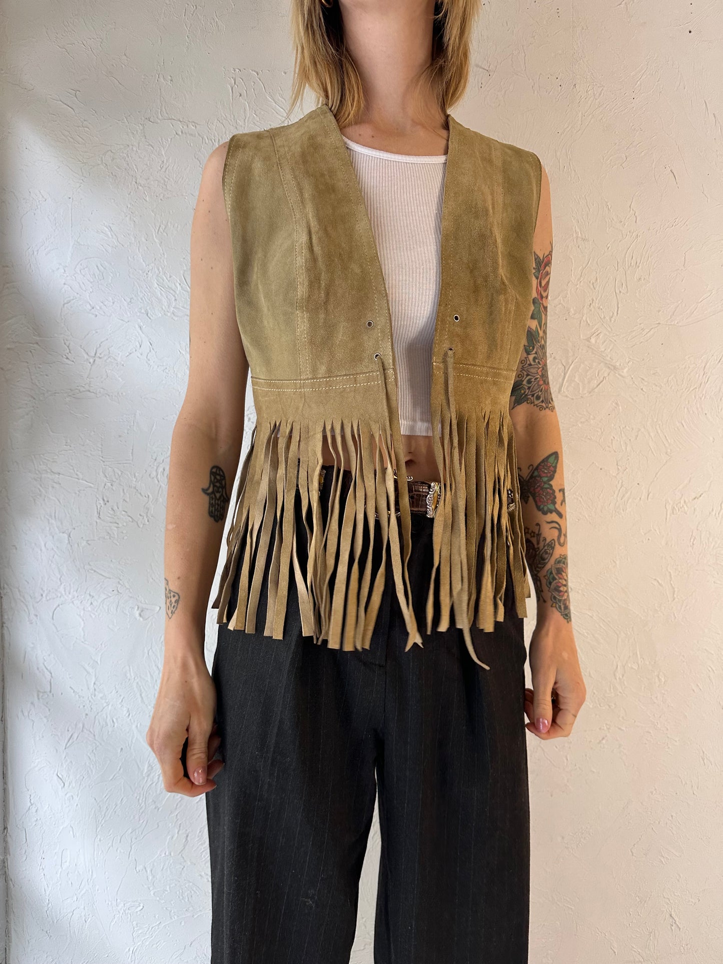 70s 'Bagatelle' Suede Fringe Vest / Small