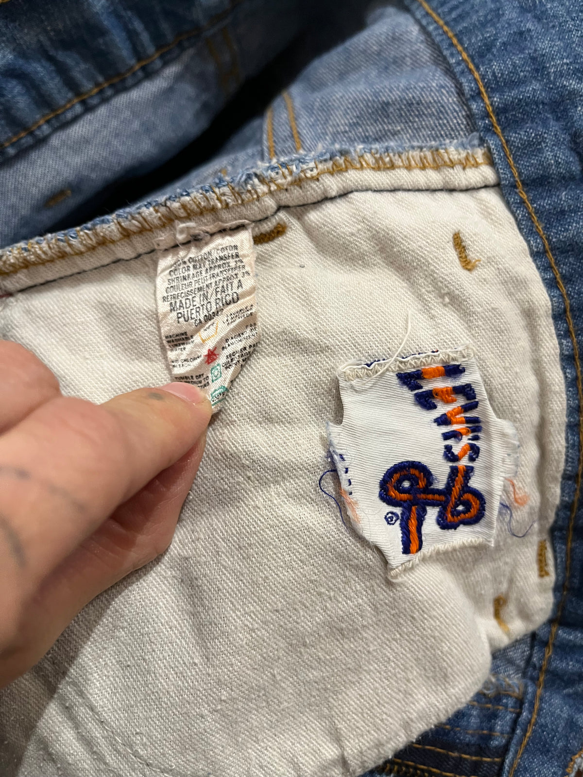 Vintage 'Levis' Patchwork Denim Maxi Skirt / Small
