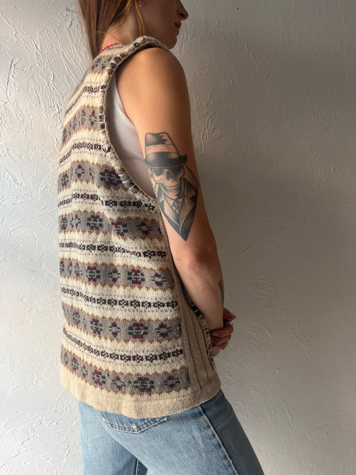 90s 'Notables' Wool Sweater Vest / Medium