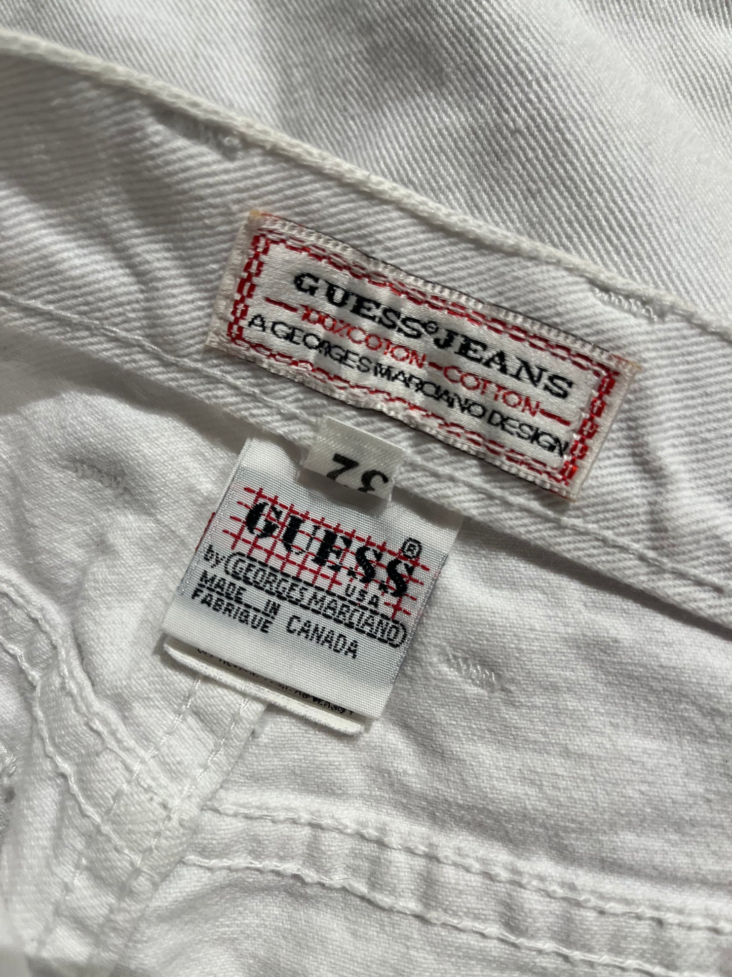 90s 'Guess' White Jeans / Made in Canada / 30