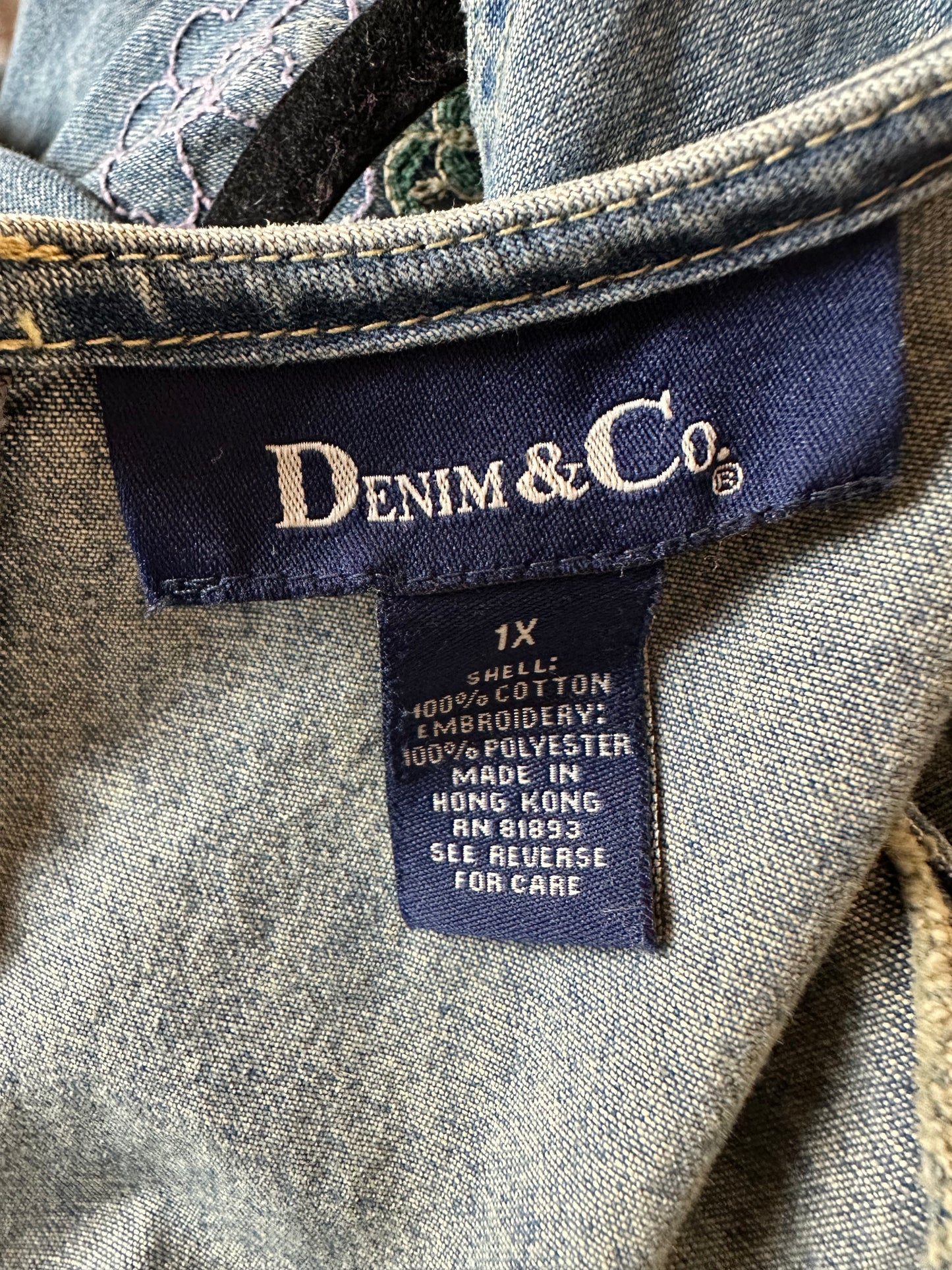 90s 'Denim & Co' Denim Maxi Dress / XL