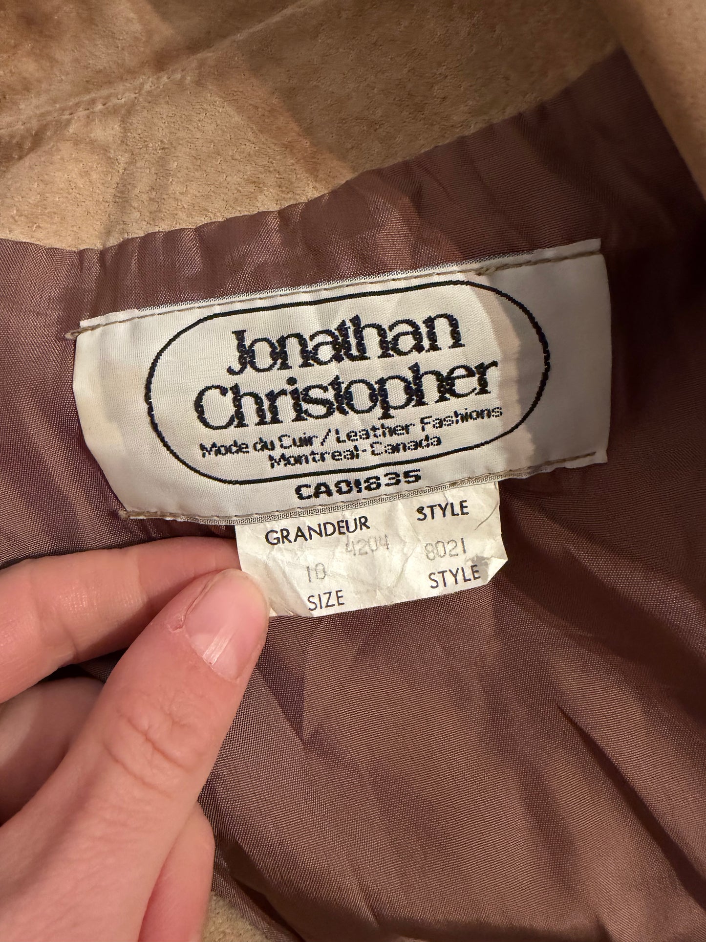 90s 'Johnathan Christopher' Suede Leather Blazer Jacket / Small