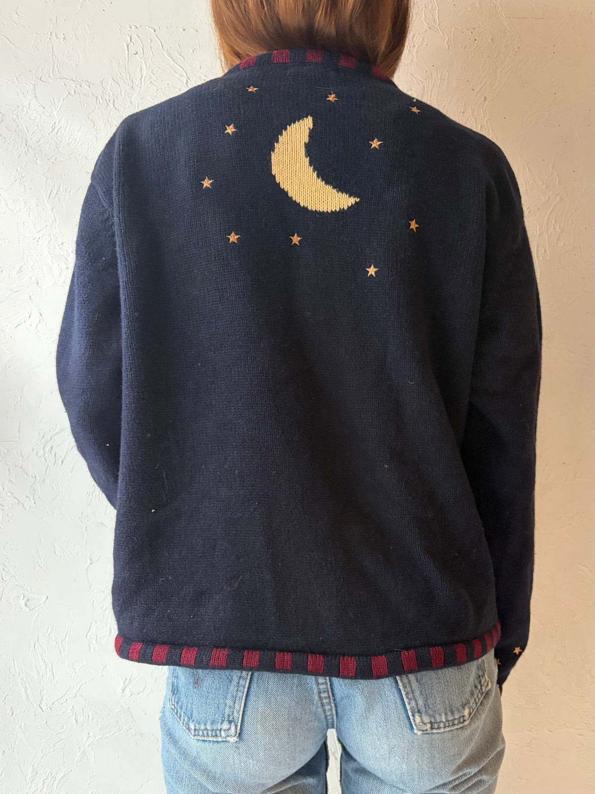 Y2K 'Christopher & Banks' Navy Holiday Festive Christmas Knit Sweater / Large