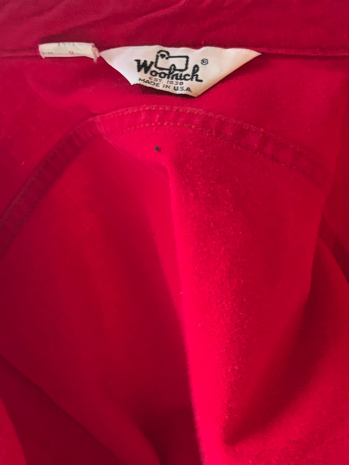 90s 'Woolrich' Red Thick Cotton Shirt / Medium