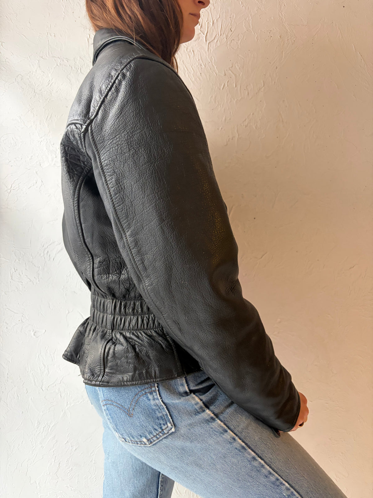 Vintage 'Unik' Heavy Duty Leather Moto Jacket / Medium
