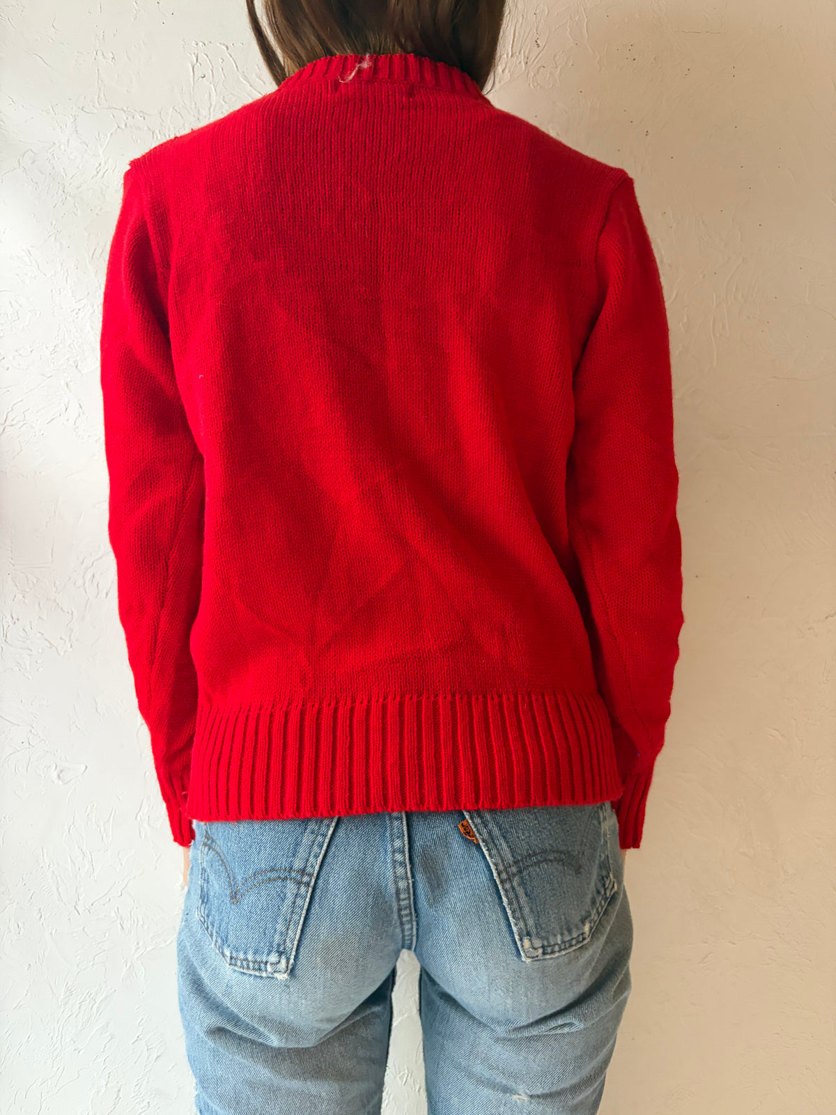 Vintage 'The Import Workshop' Red Cable Knit Sweater / Small