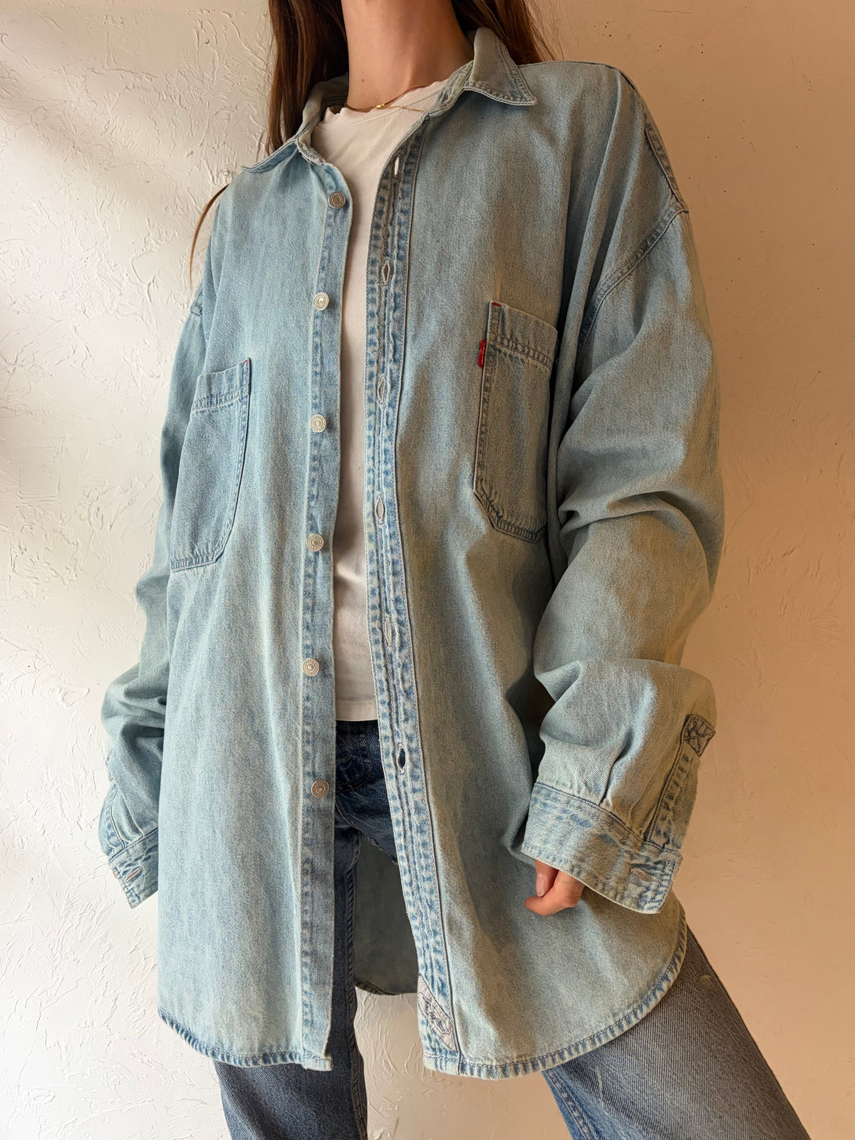 90s 'Levis' Denim Button Up Minimalist Shirt / XL