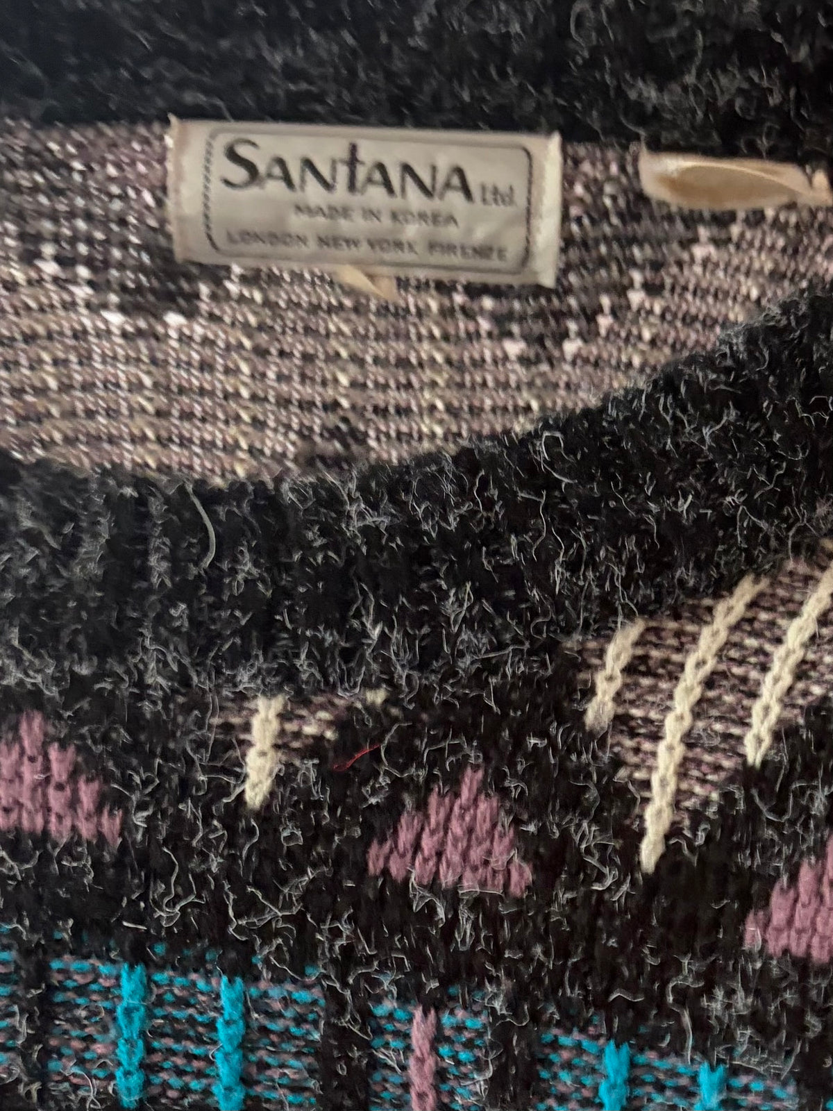 90s 'Santana' Abstract Patterned Sweater / Small