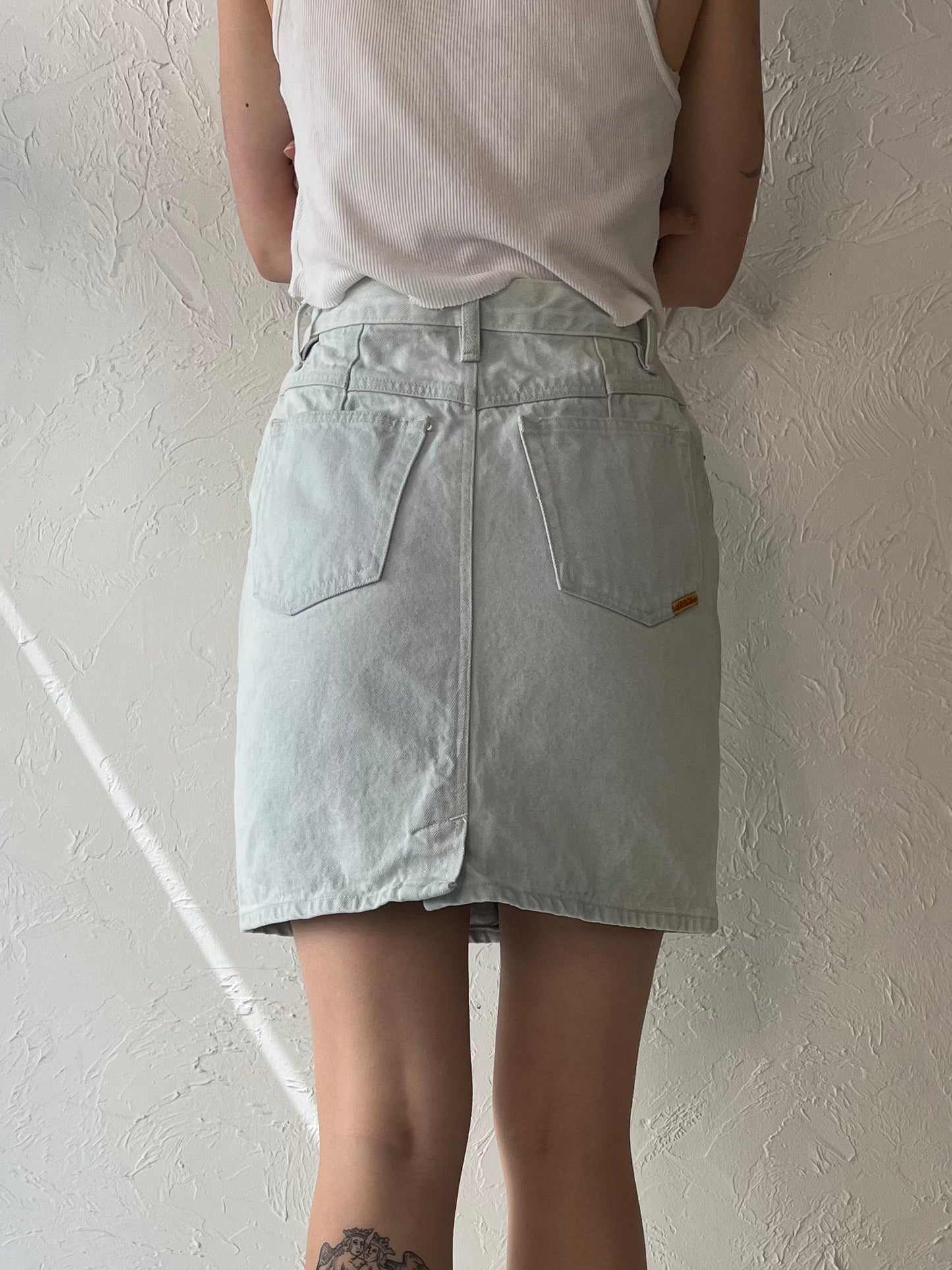 90s 'Jordache' Light Wash Denim Mini Skirt / Small