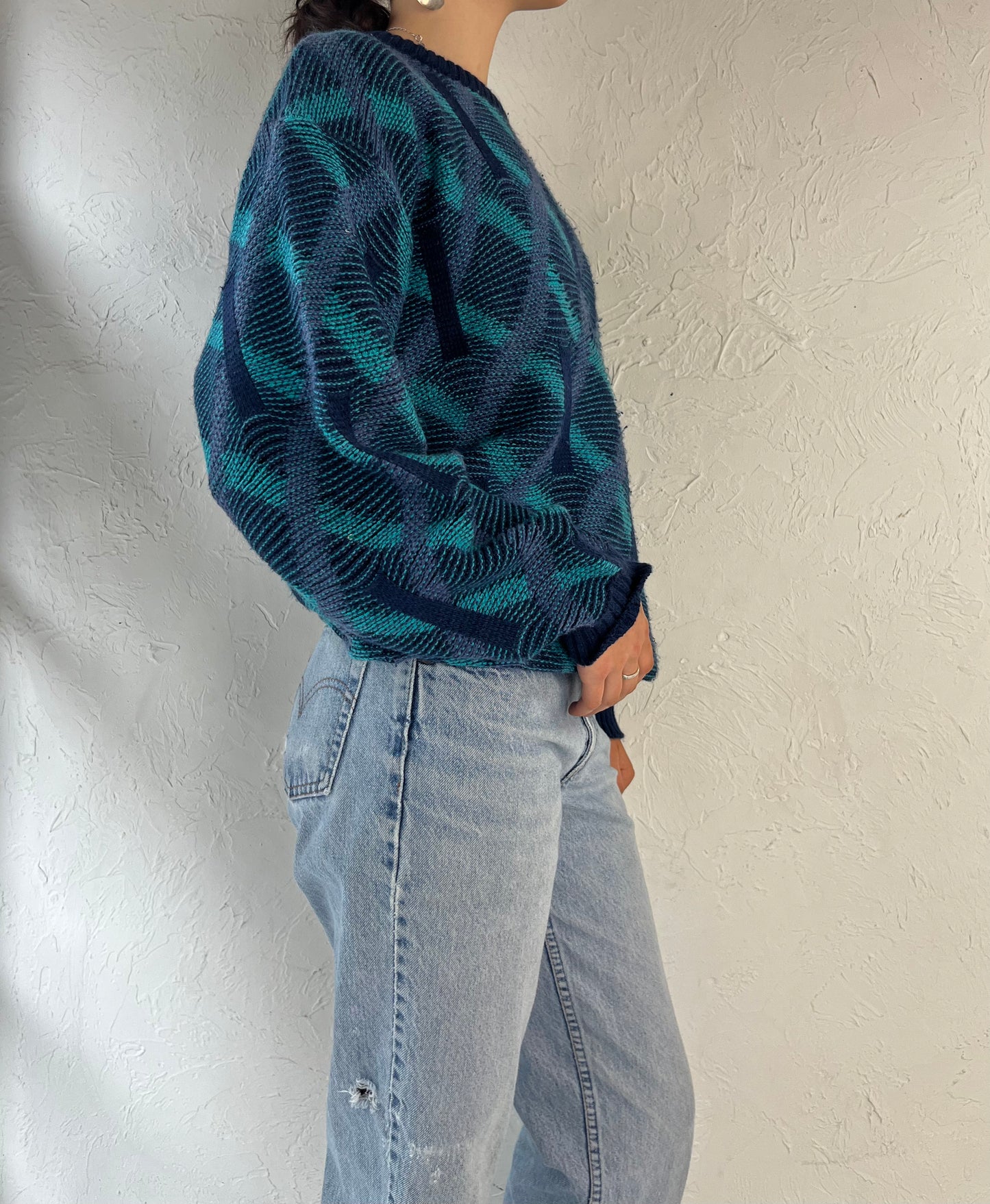 Vintage 'St Michael' Blue Knit Sweater / Large