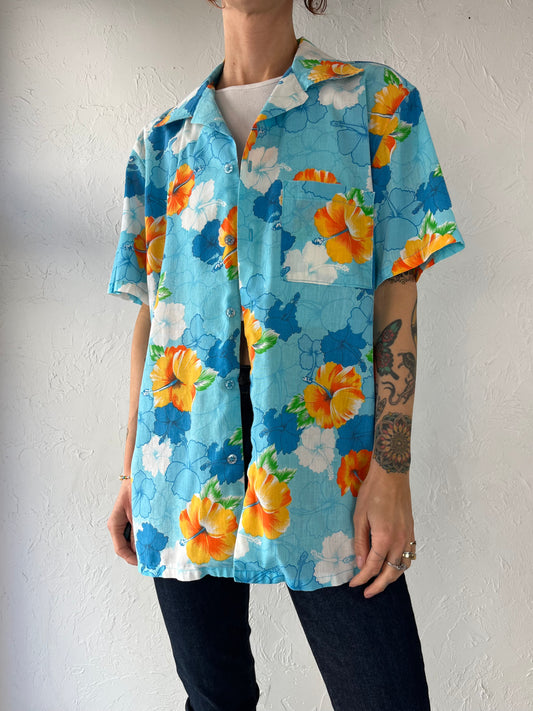 90s Handmade Hawaiian Shirt / Medium - Large