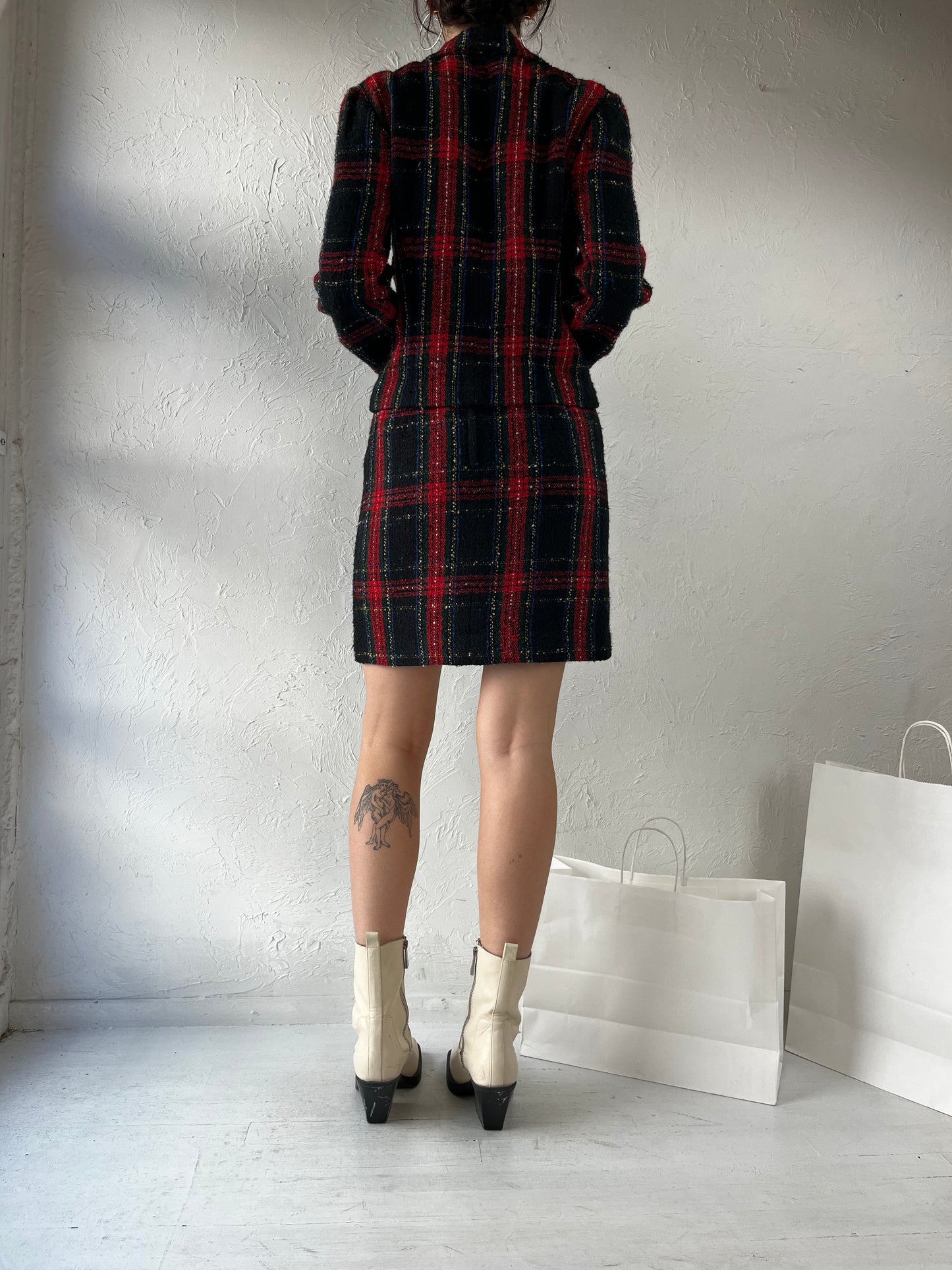 Y2k 'Cynthia Howie' Plaid Skirt Blazer Set / Small