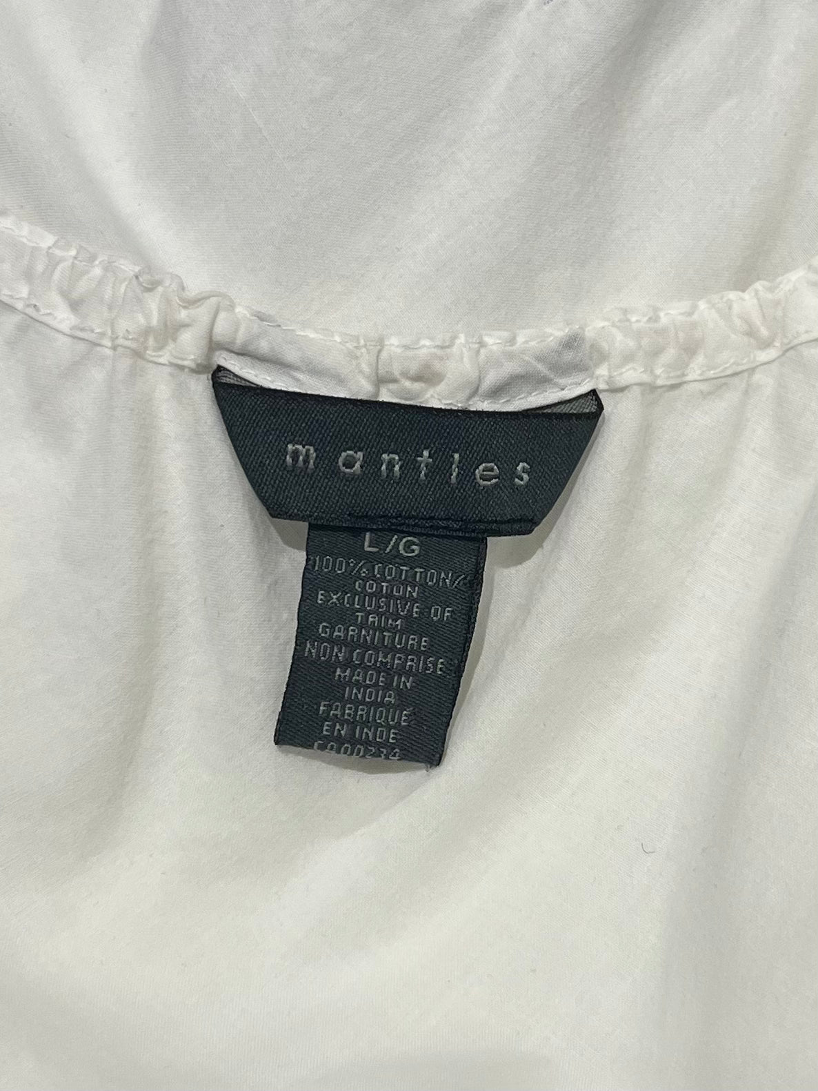 Y2K 'Mantles' White Cotton Midi Dress / Large