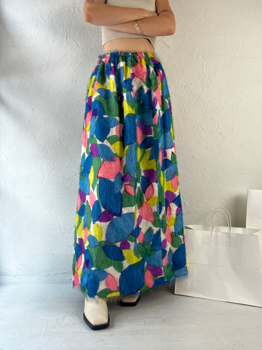 70s Handmade Rainbow Feather Skirt / XS