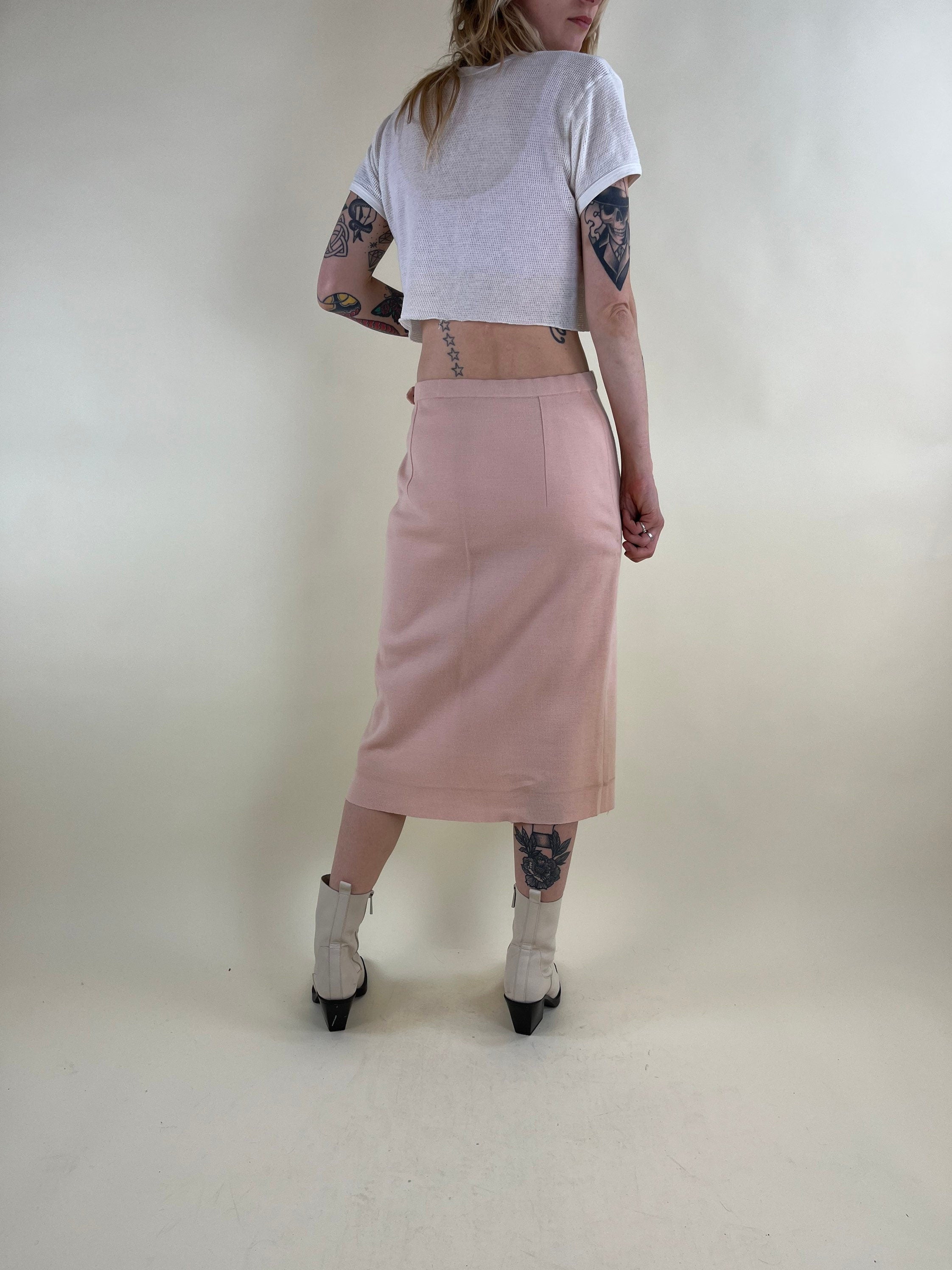 80s white pencil outlet skirt