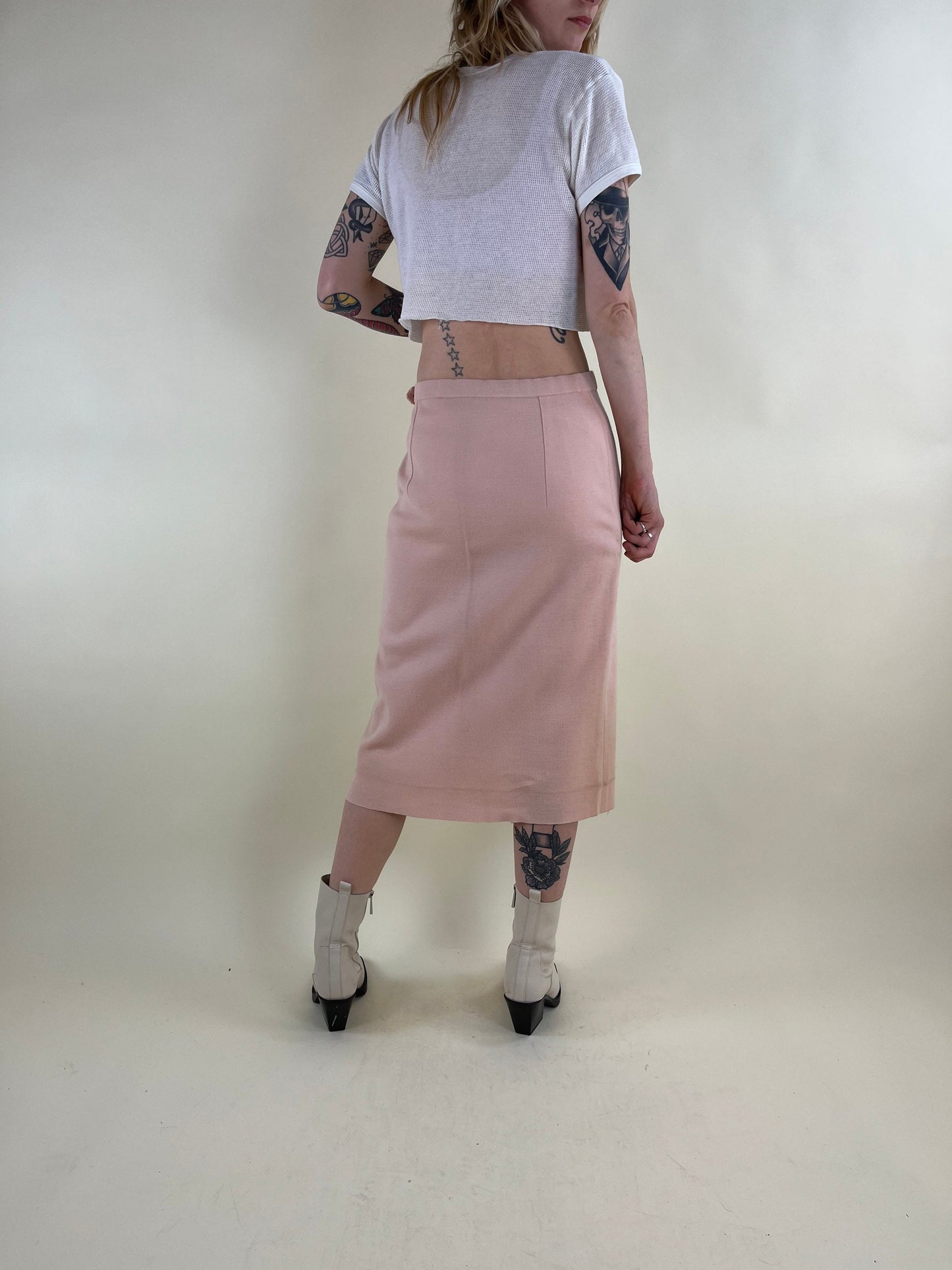 80s Pink Knit 'Giuo Paoli' Pencil Skirt
