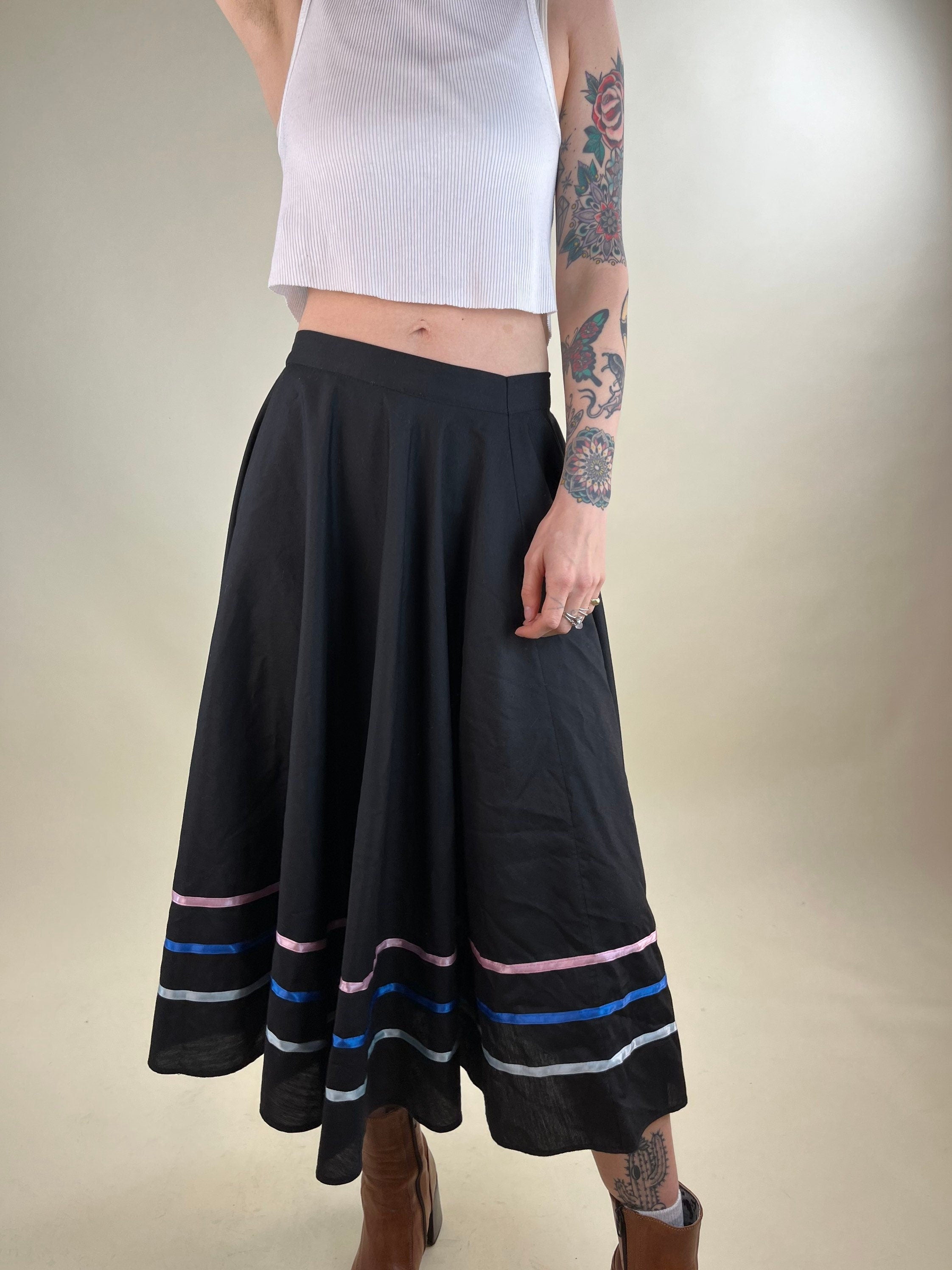 90s black on sale a line skirt