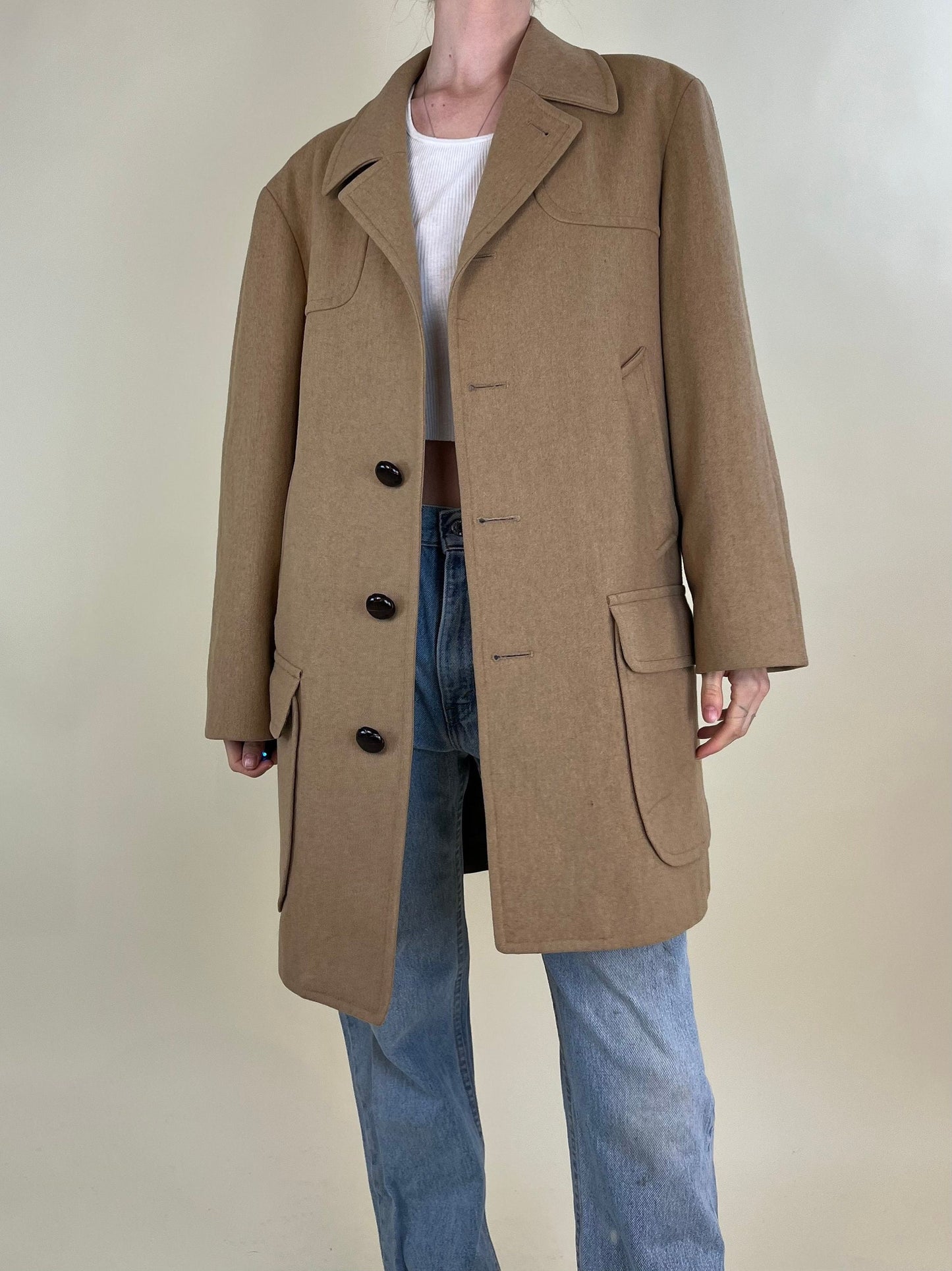 Vintage Pendleton Beige Wool Chore Jacket / Large