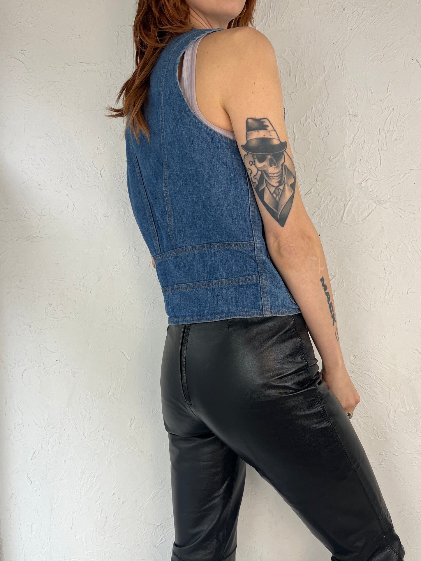 80s 'Lee' Denim Fitted Vest / Small