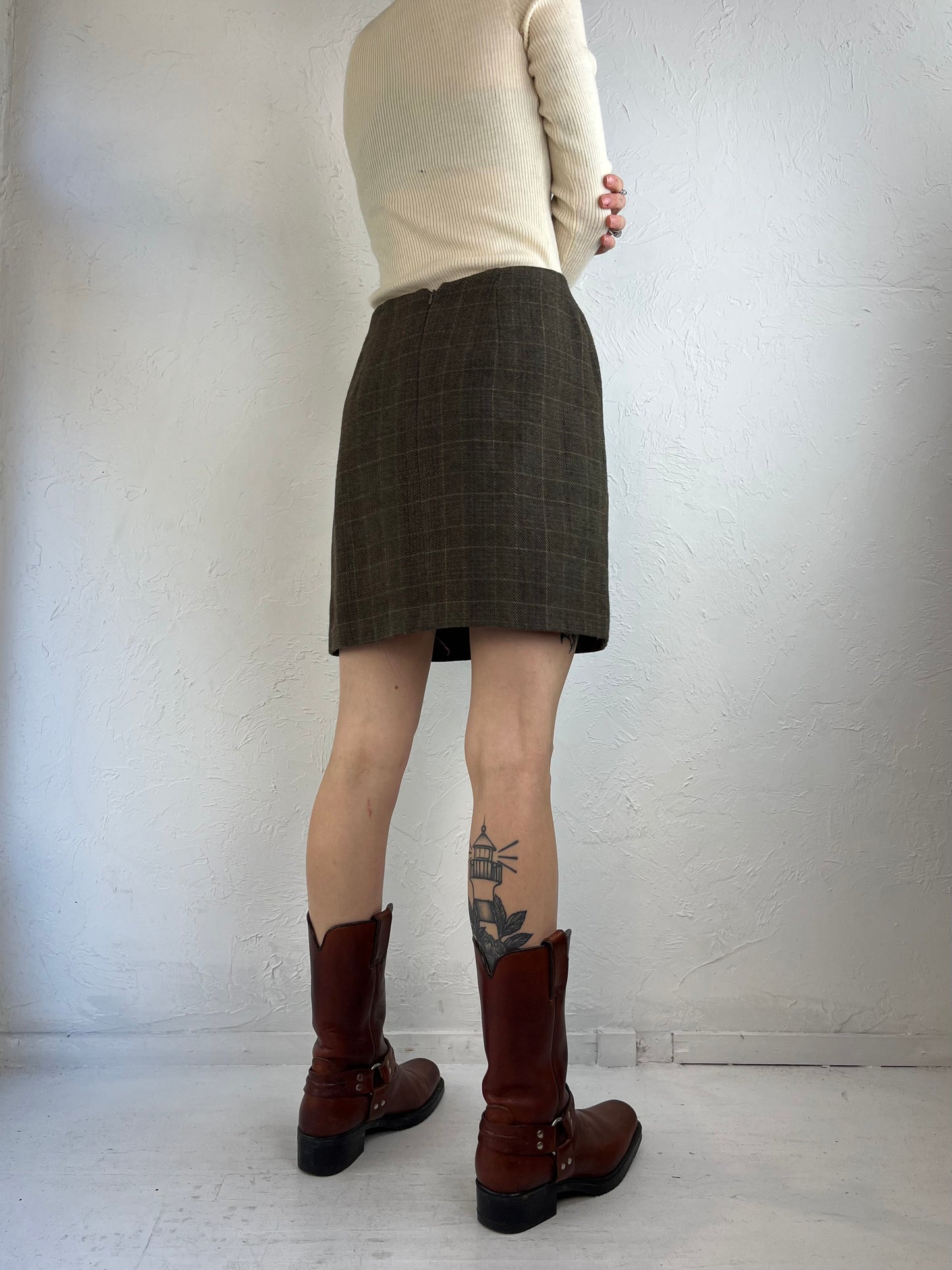 90s 'Jacob' Green Mini Pencil Skirt / Small