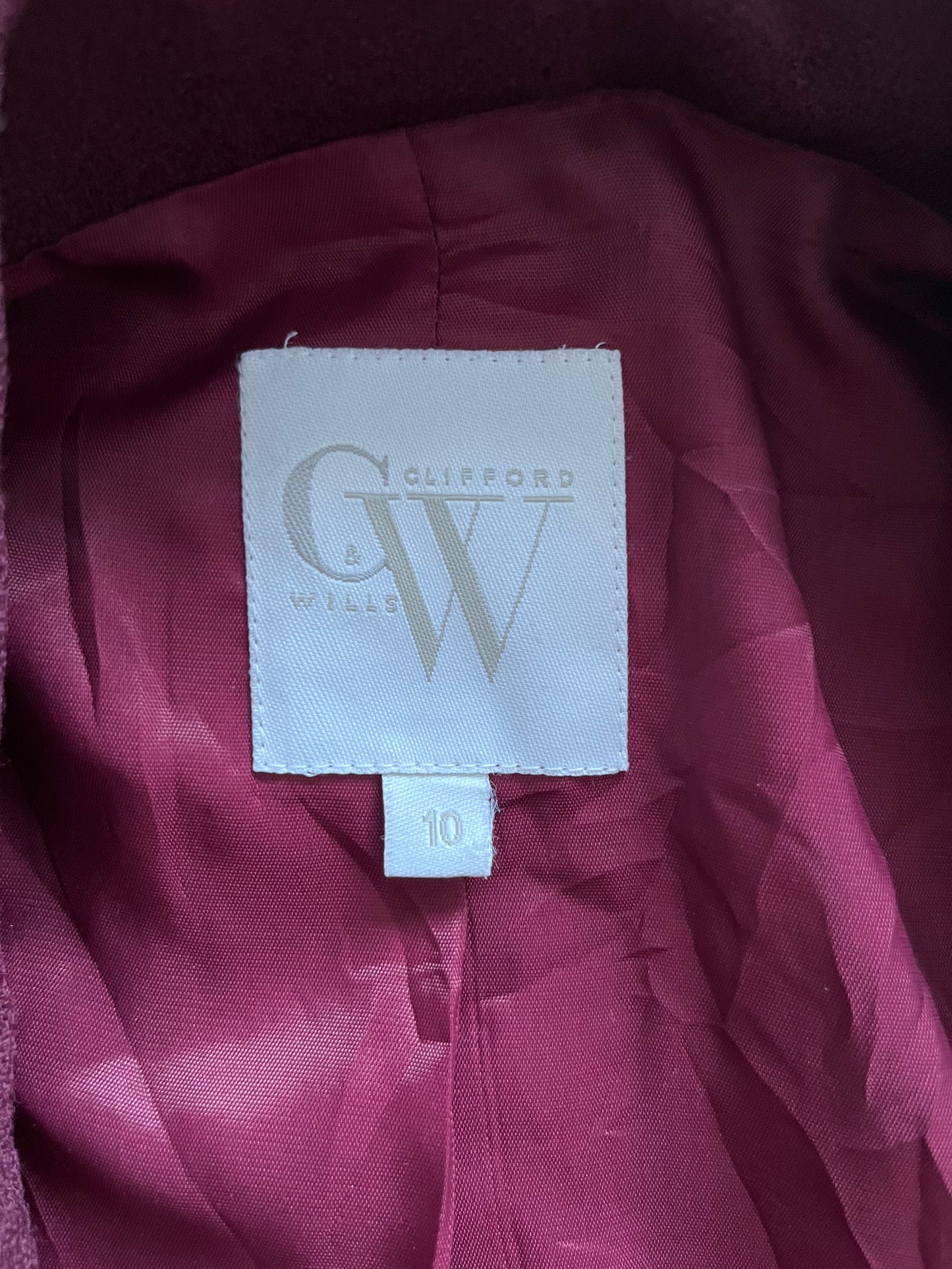 90s 'Clifford & Wills' Burgundy Wool Blazer Jacket / 10