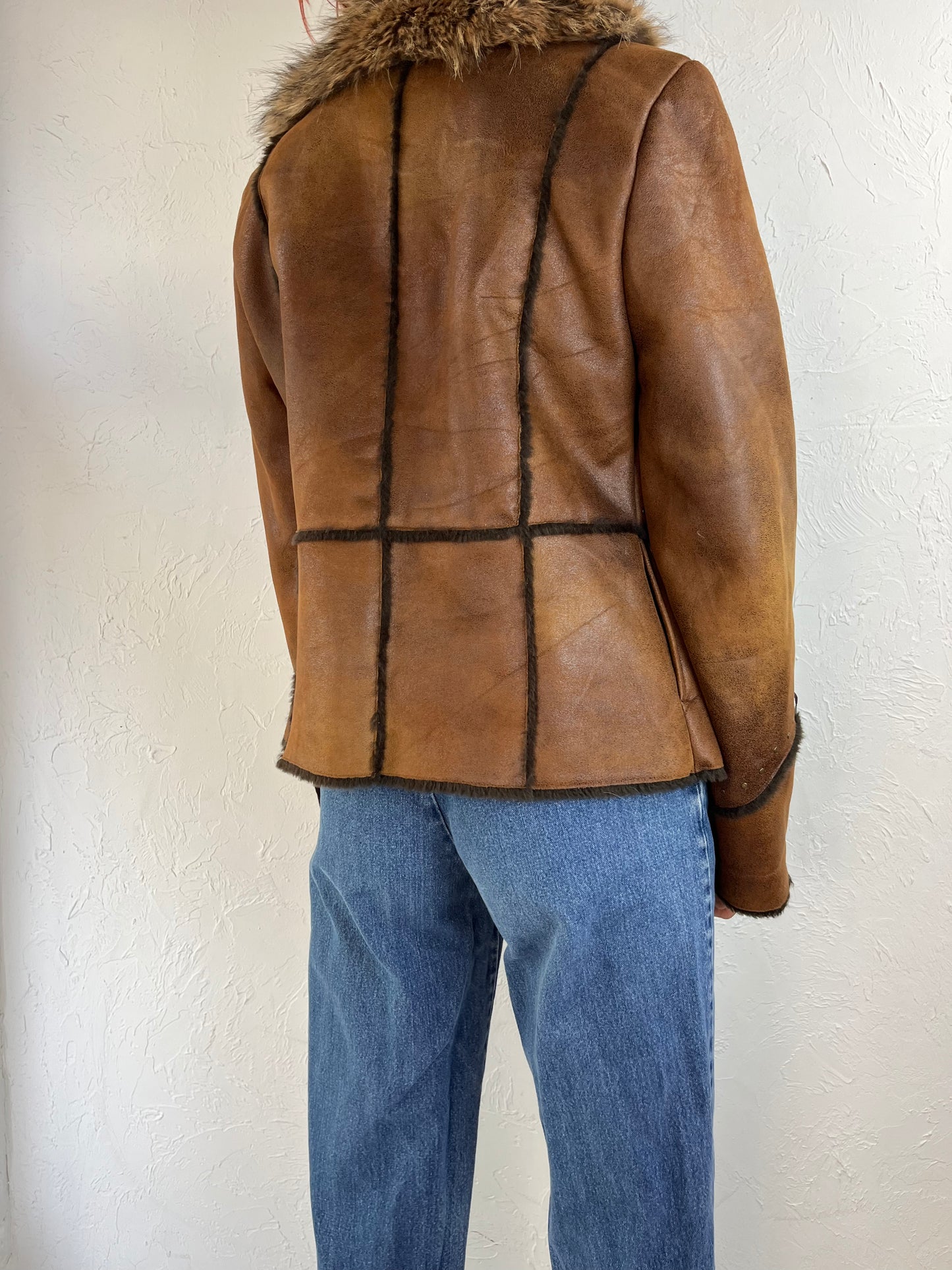 Y2k 'Regent Park' Faux Leather Jacket / Small